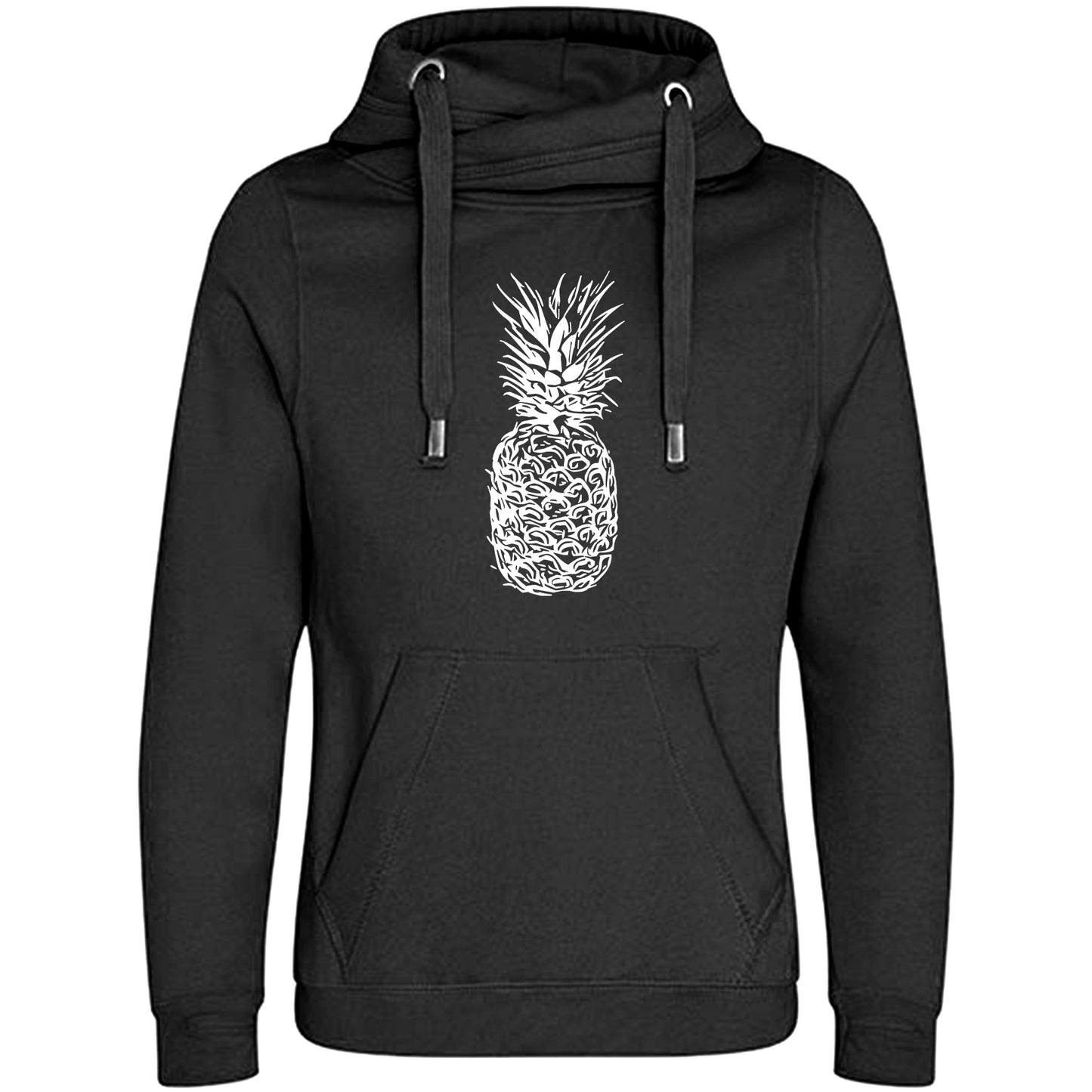 Cross Neck Hoodie/ Pulli / Motiv: Ananas