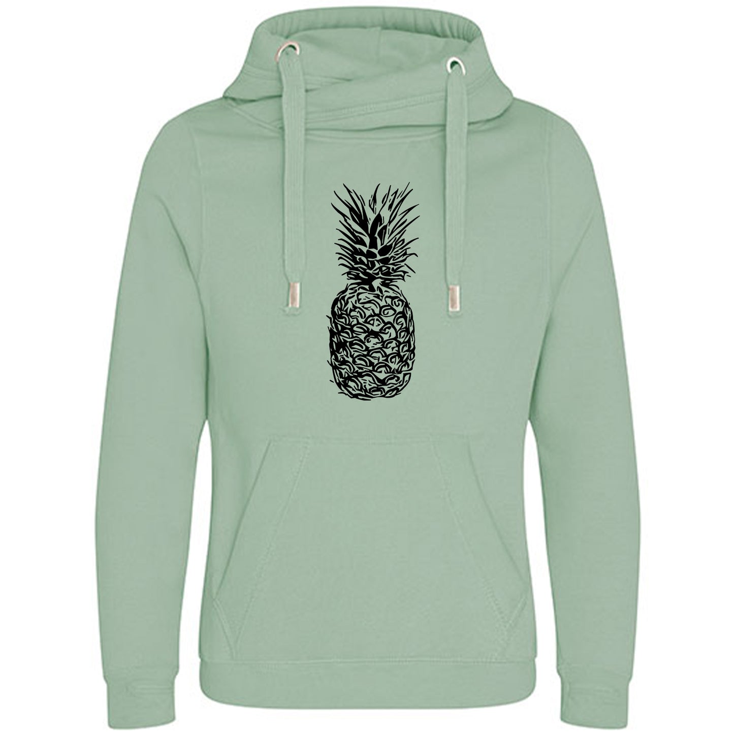 Cross Neck Hoodie/ Pulli / Motiv: Ananas