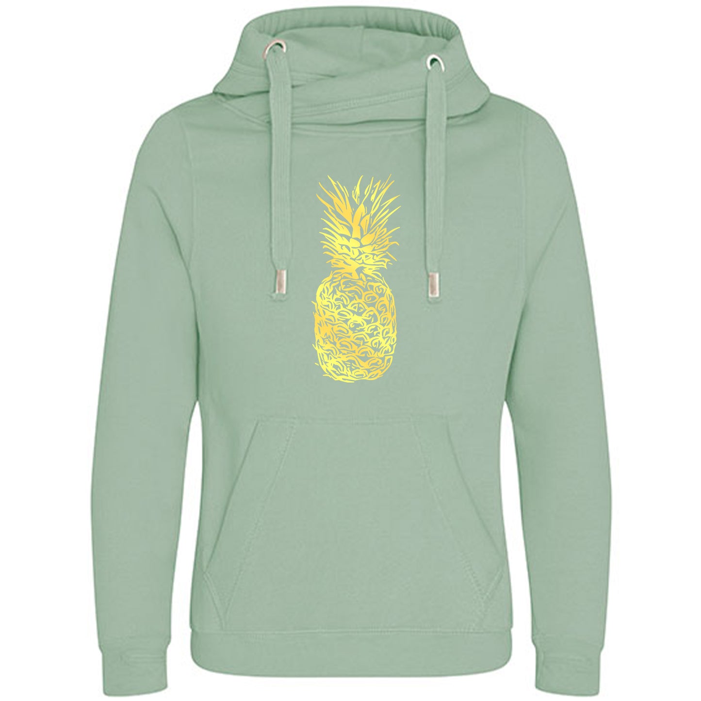 Cross Neck Hoodie/ Pulli / Motiv: Ananas