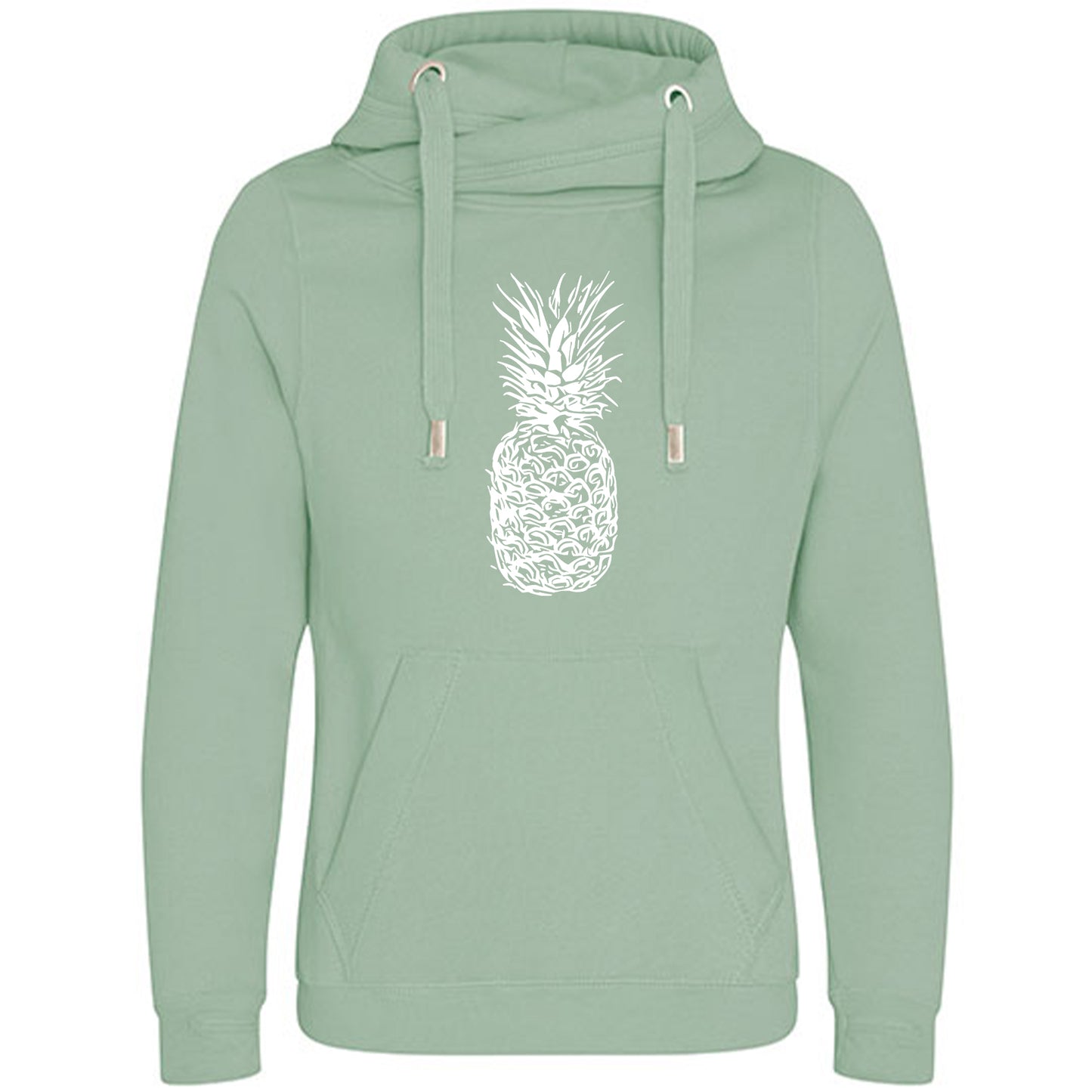 Cross Neck Hoodie/ Pulli / Motiv: Ananas
