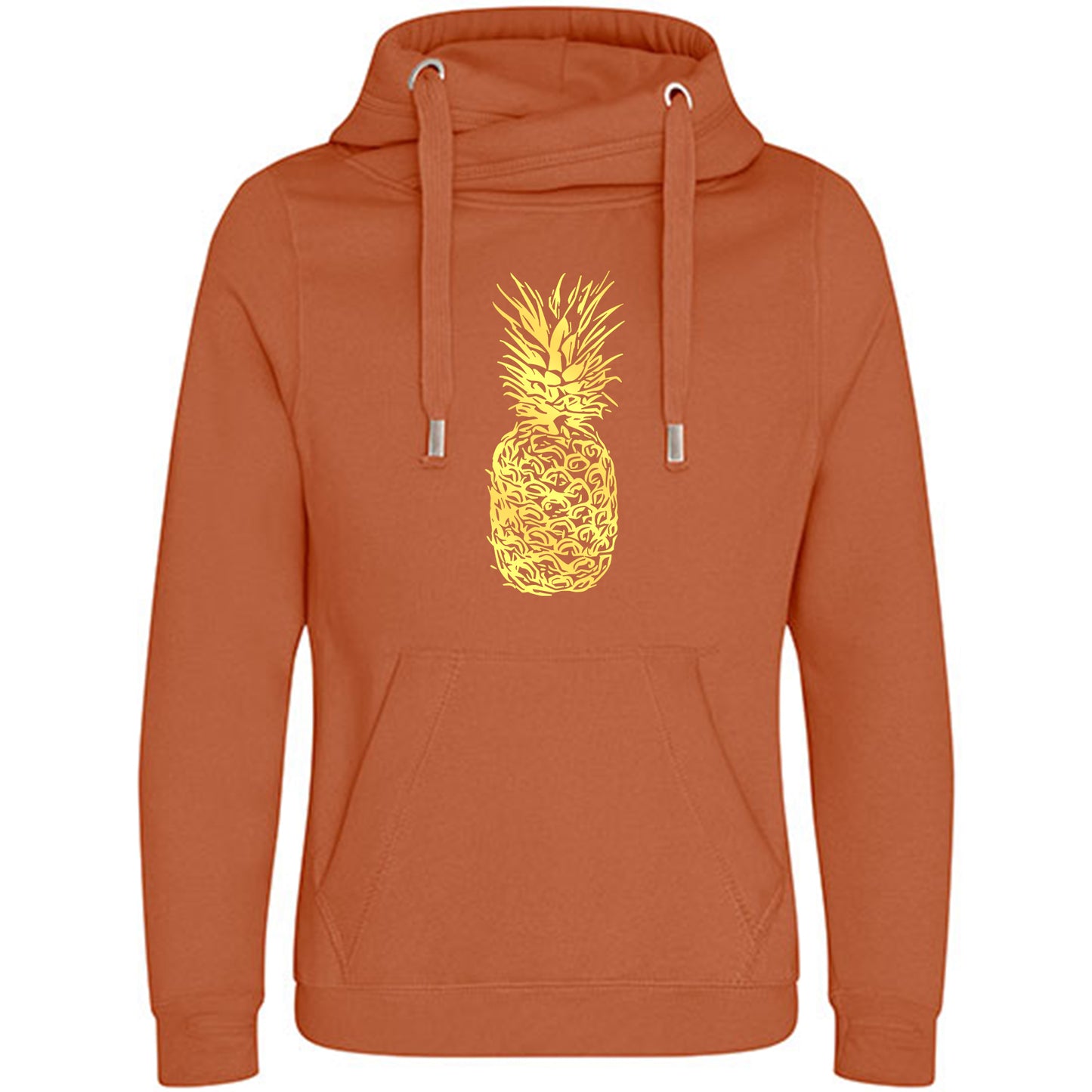 Cross Neck Hoodie/ Pulli / Motiv: Ananas