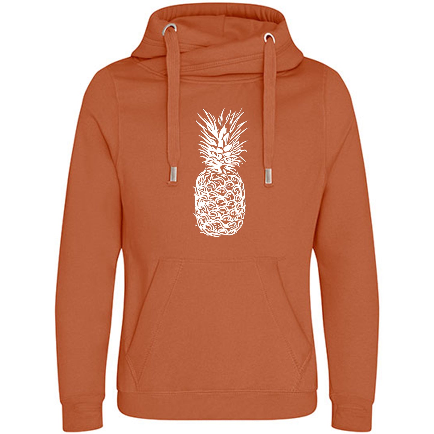 Cross Neck Hoodie/ Pulli / Motiv: Ananas