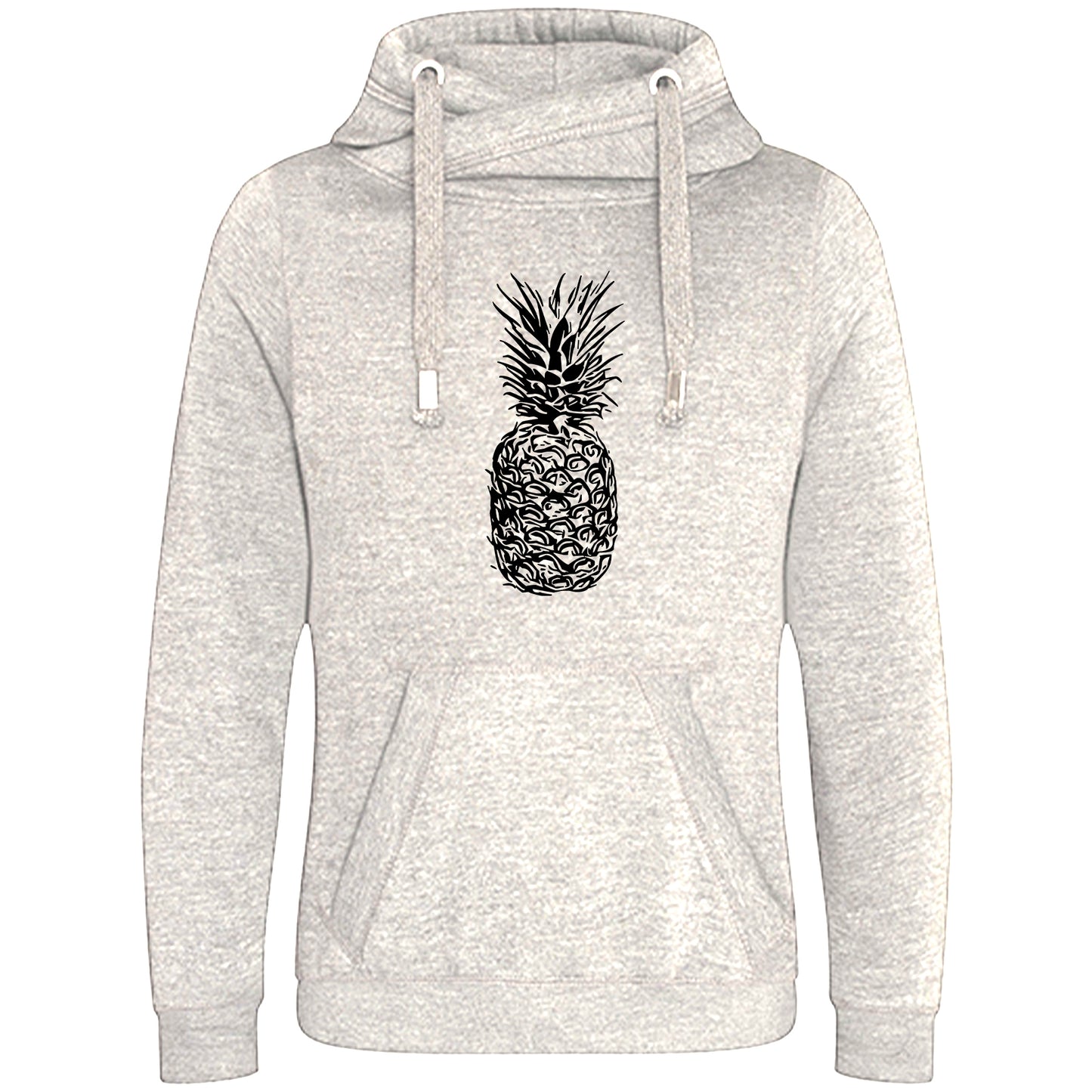 Cross Neck Hoodie/ Pulli / Motiv: Ananas