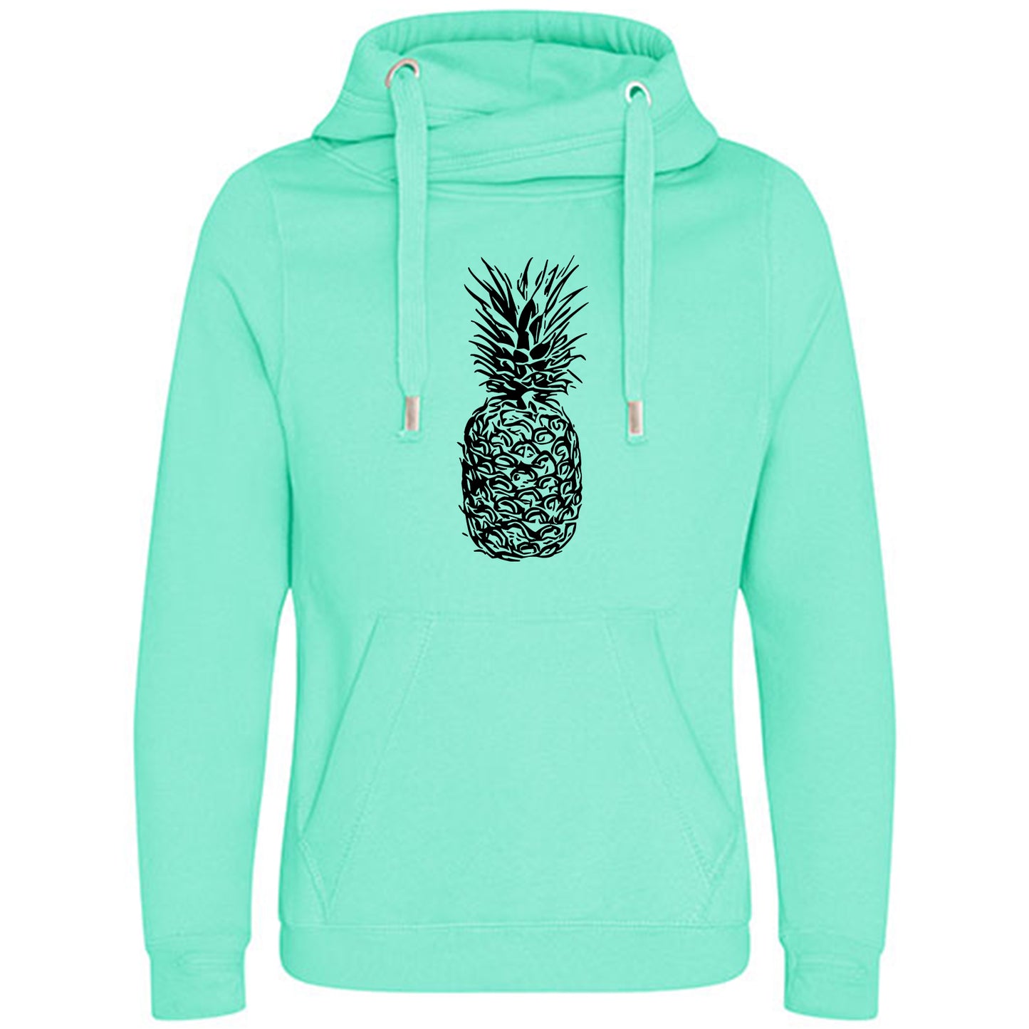 Cross Neck Hoodie/ Pulli / Motiv: Ananas