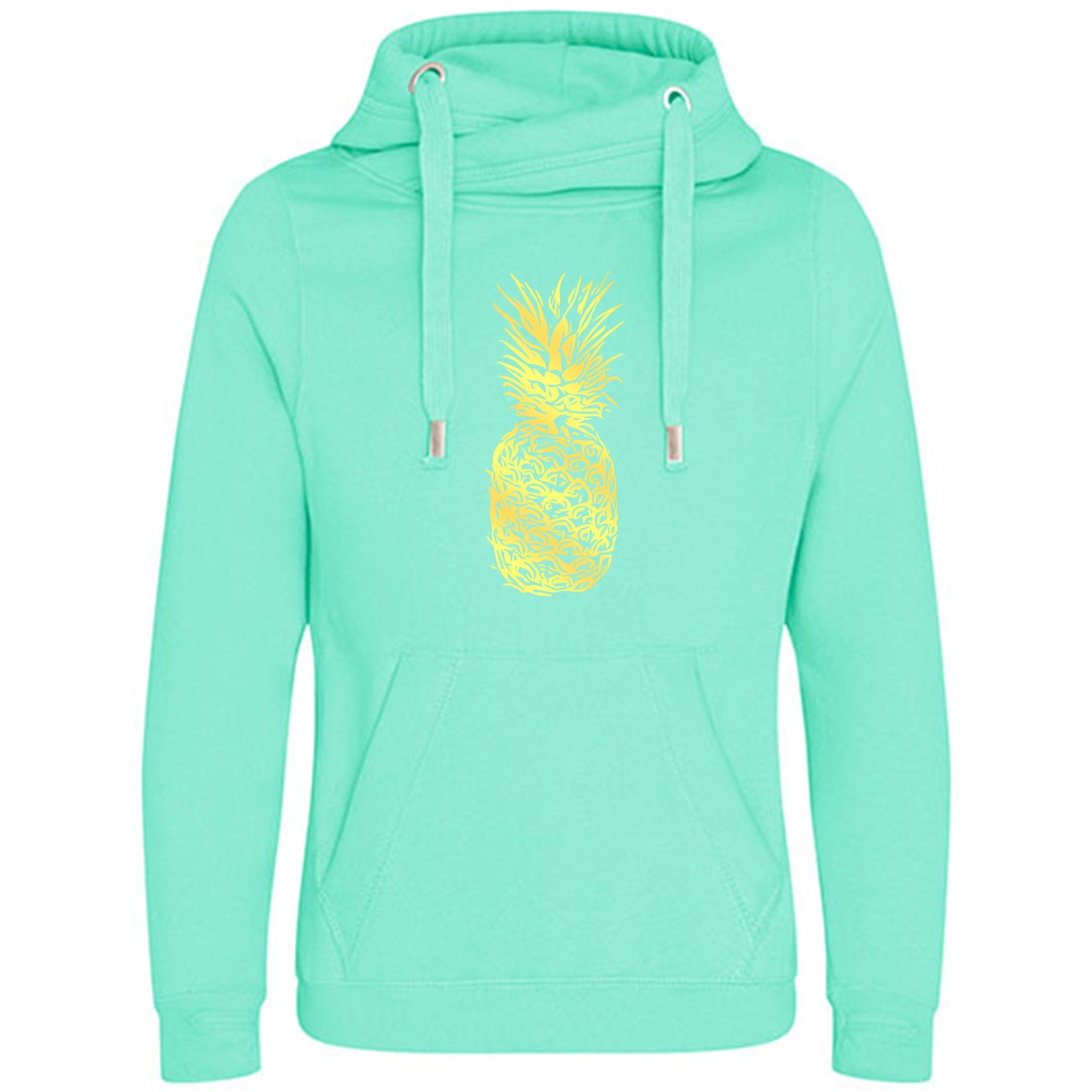 Cross Neck Hoodie/ Pulli / Motiv: Ananas