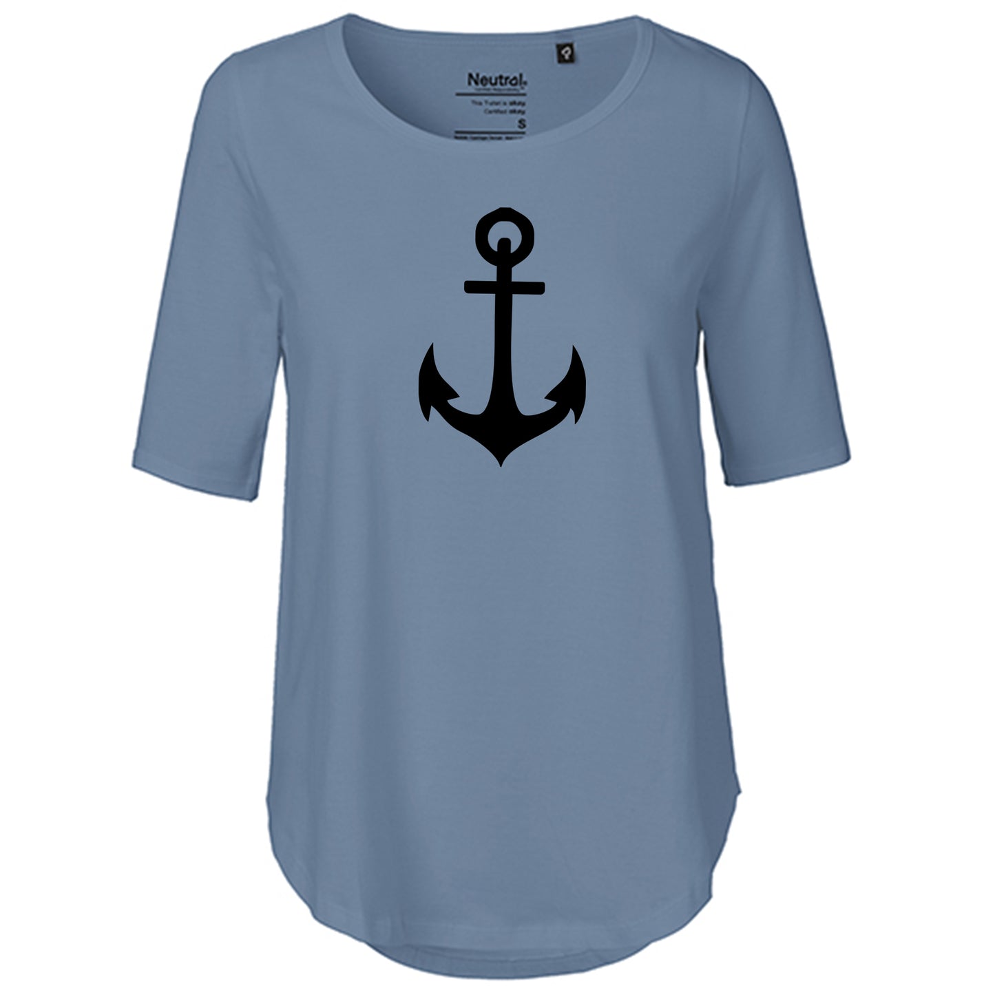 Kopie von T-Shirt Damen FairTrade Oversized Half Sleeve "Anker"