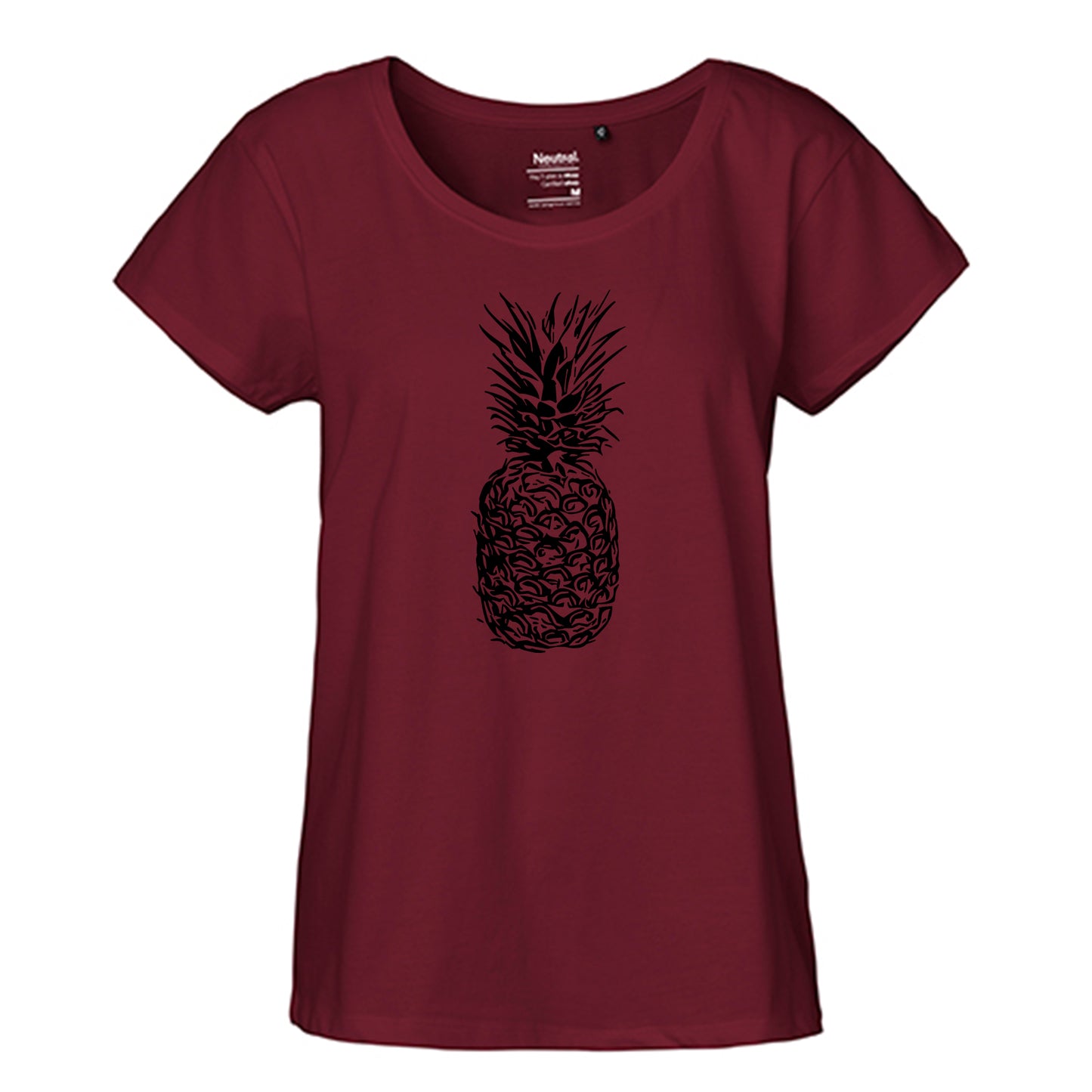 FairTrade Loose Fit Damen T-Shirt 'Ananas' Bio-Baumwolle