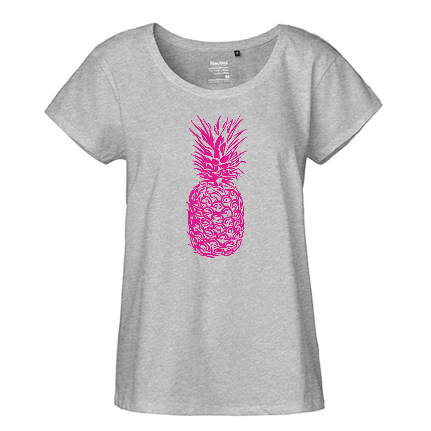 FairTrade Loose Fit Damen T-Shirt 'Ananas' Bio-Baumwolle