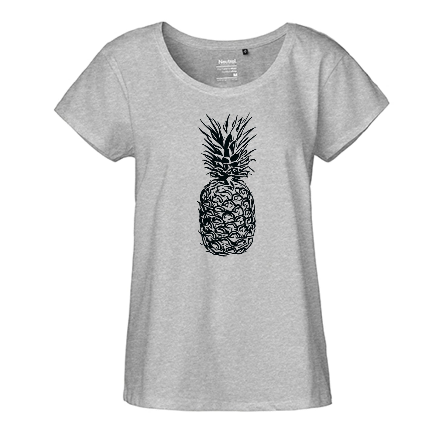 FairTrade Loose Fit Damen T-Shirt 'Ananas' Bio-Baumwolle