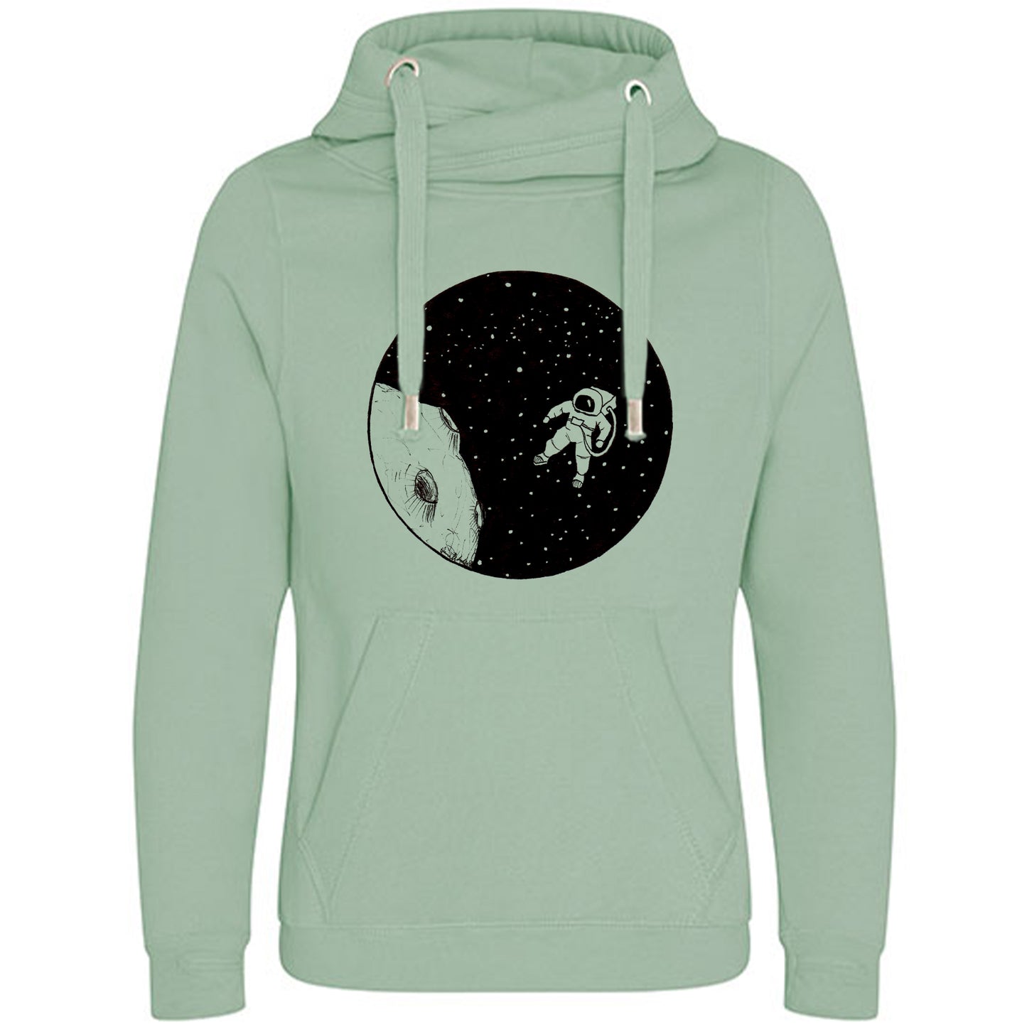 Cross Neck Hoodie/ Pulli / Motiv: Astronaut