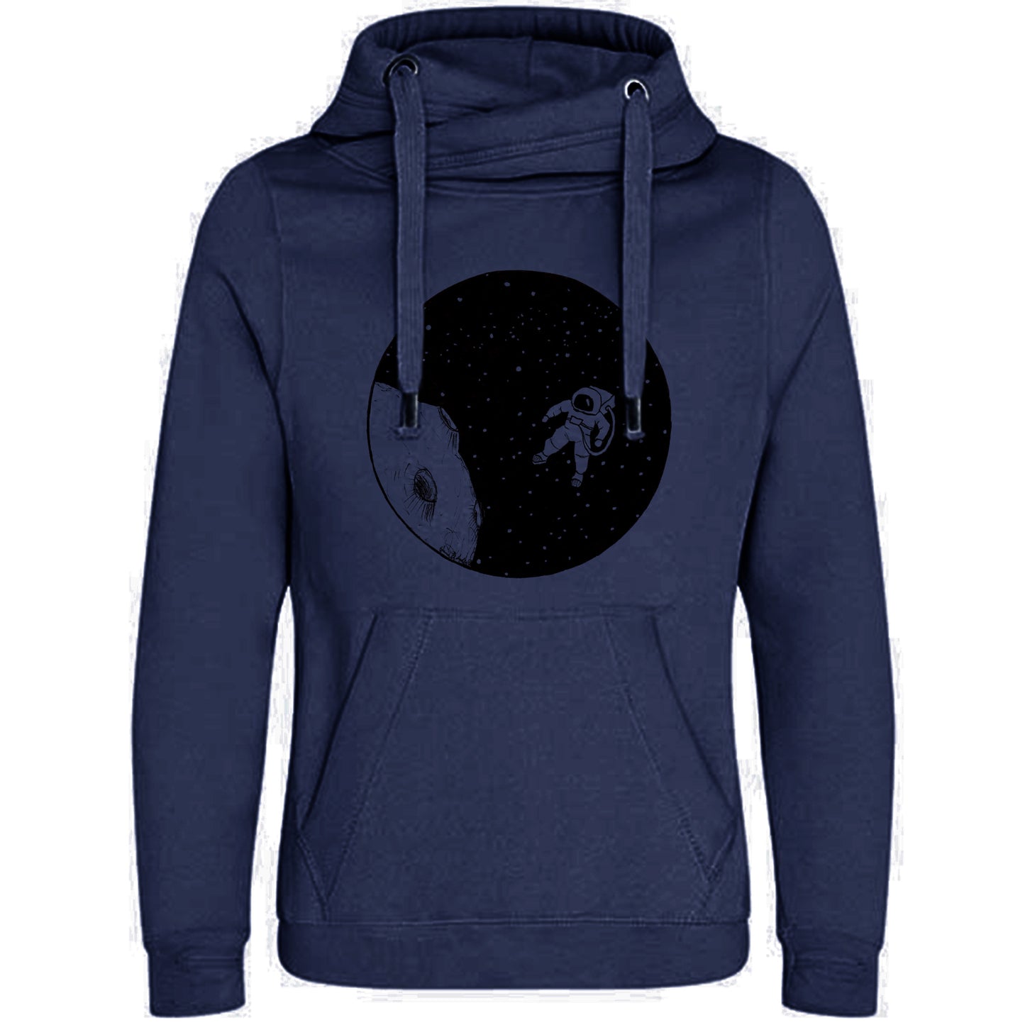 Cross Neck Hoodie/ Pulli / Motiv: Astronaut
