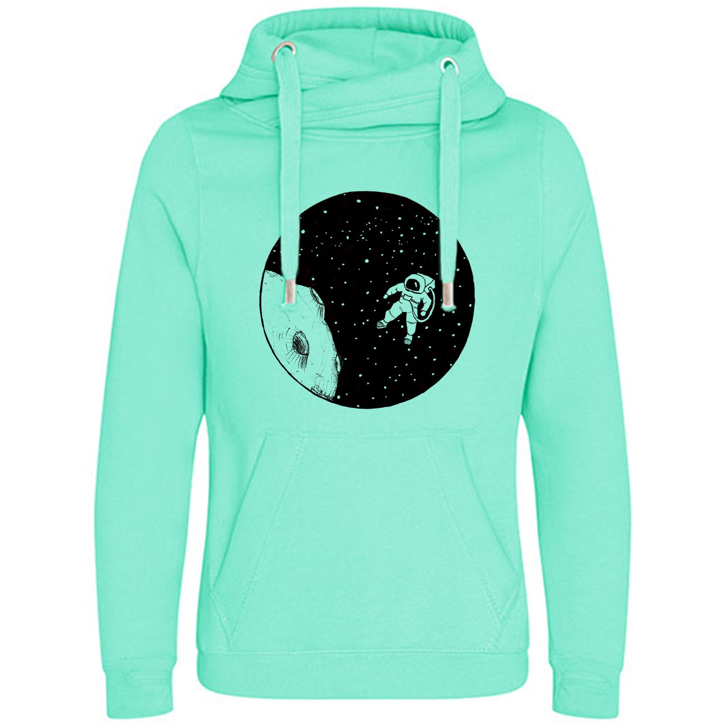 Cross Neck Hoodie/ Pulli / Motiv: Astronaut