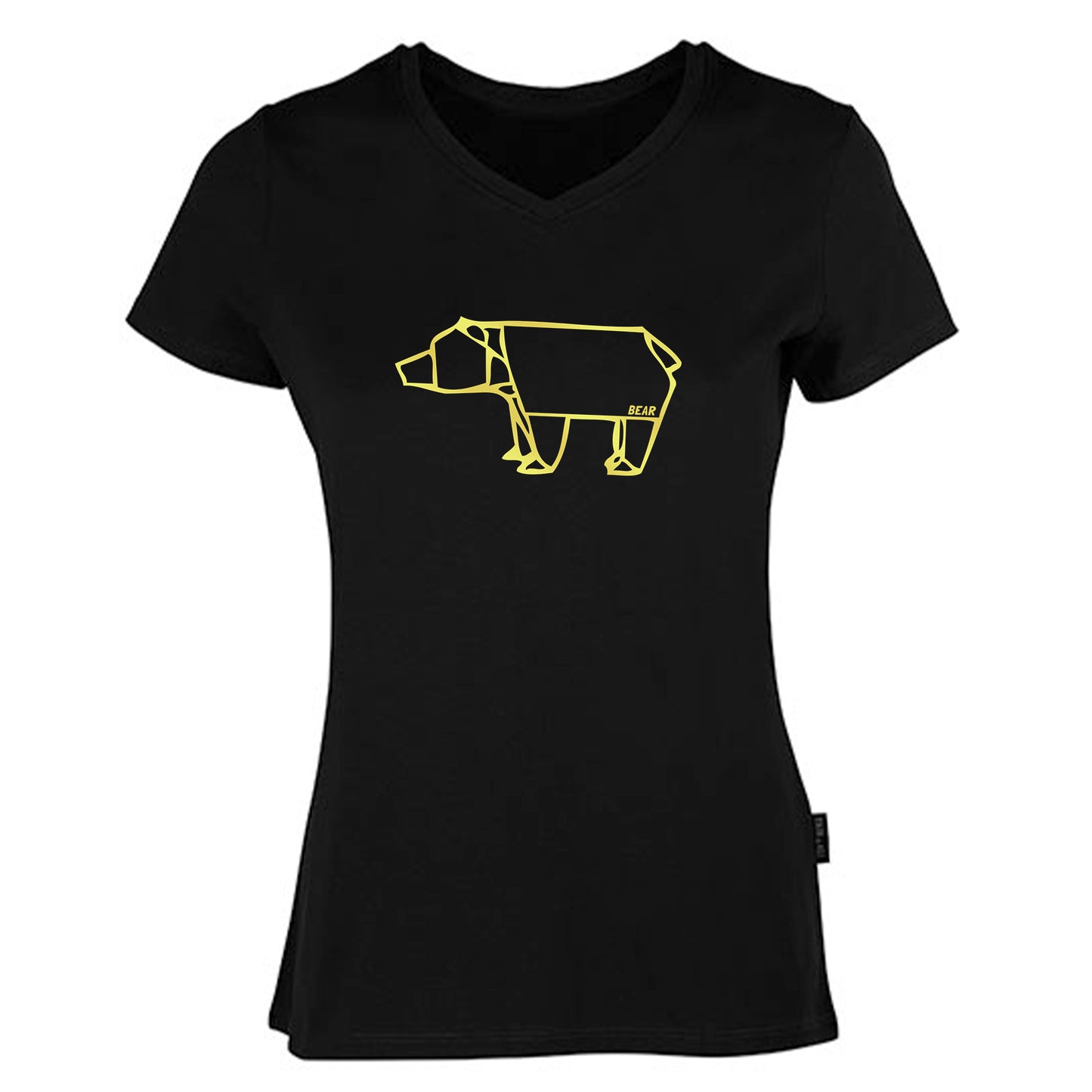 Damen V-Neck T-Shirt / 100% Bio-BW / Motiv: Bear origami