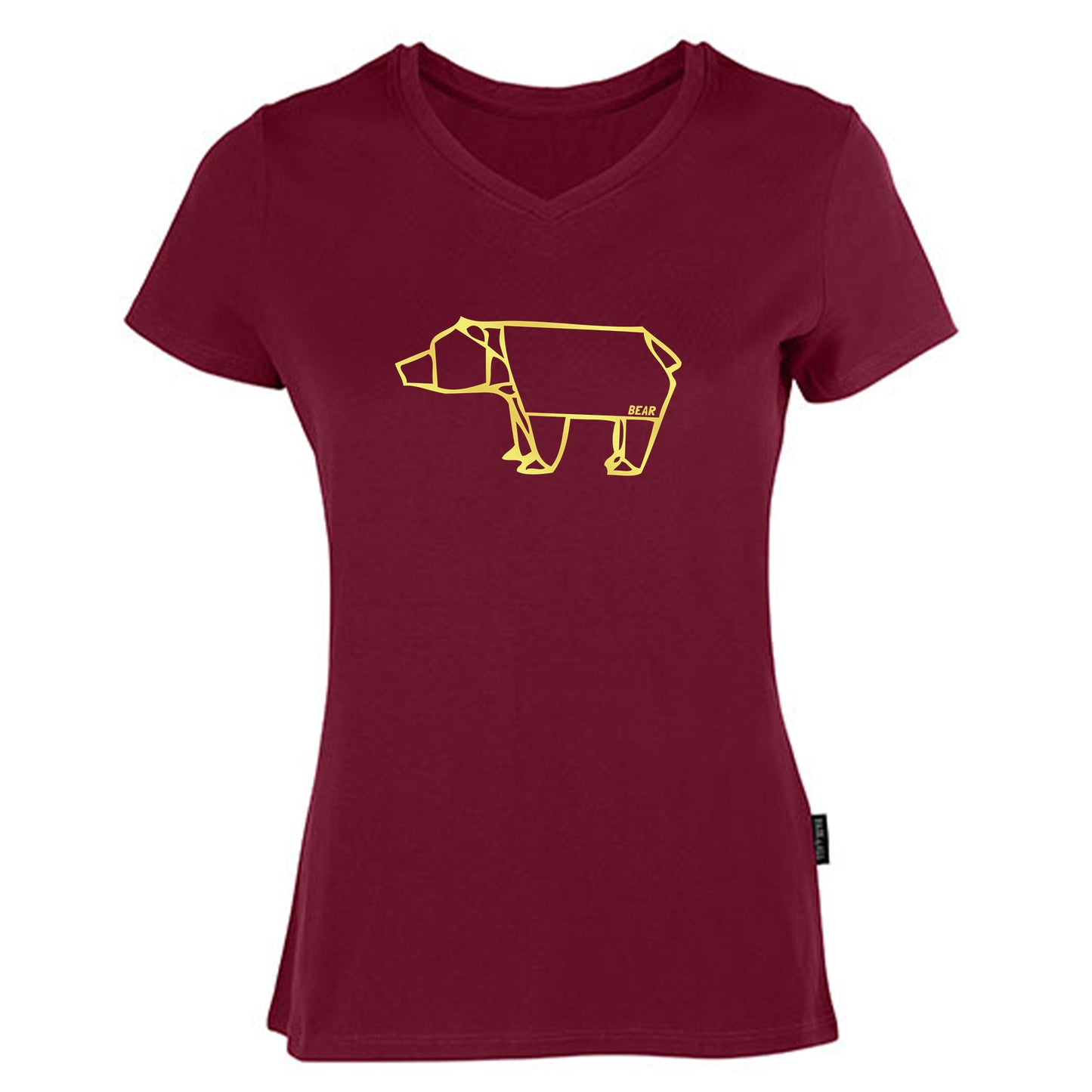 Damen V-Neck T-Shirt / 100% Bio-BW / Motiv: Bear origami