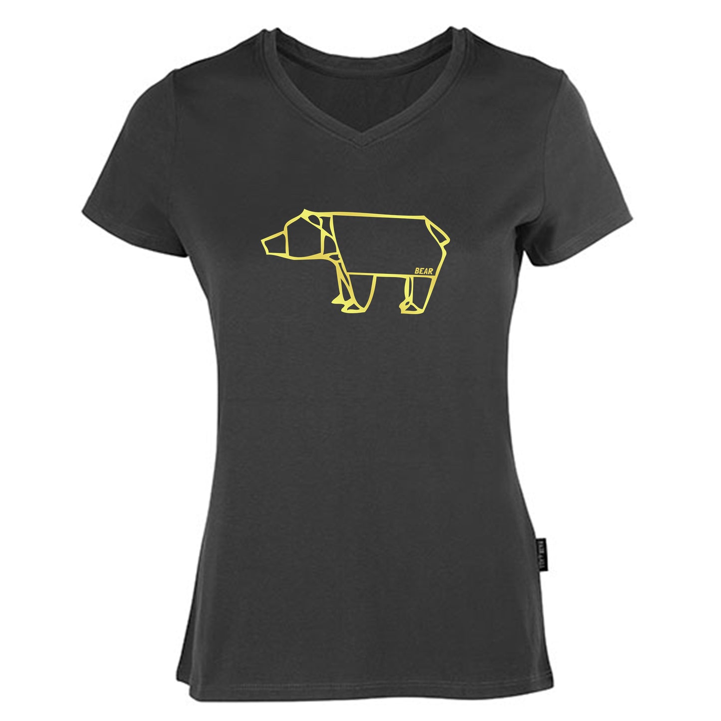 Damen V-Neck T-Shirt / 100% Bio-BW / Motiv: Bear origami
