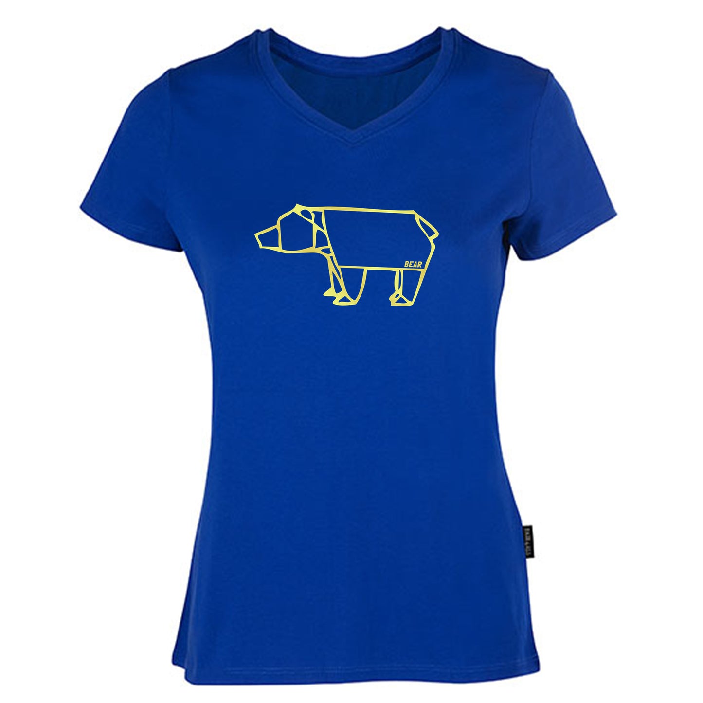 Damen V-Neck T-Shirt / 100% Bio-BW / Motiv: Bear origami