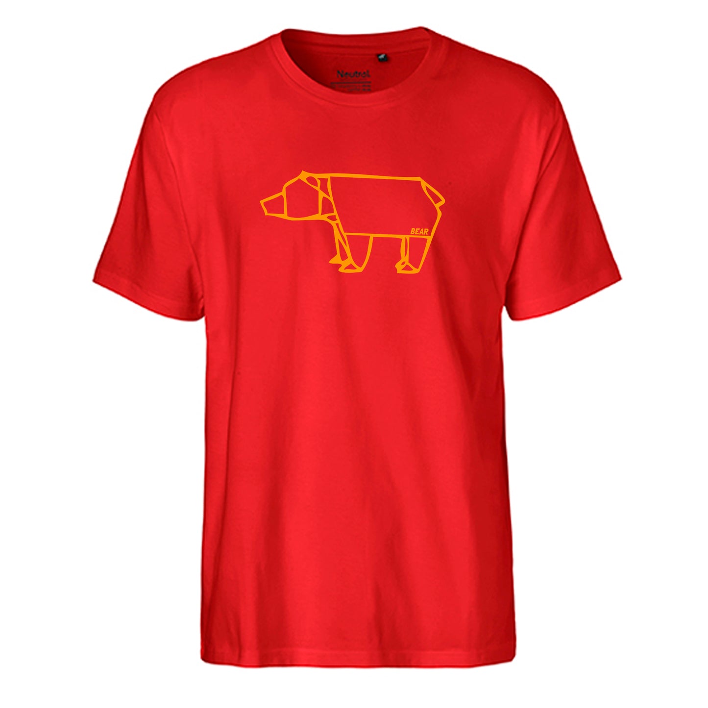FairTrade men's t-shirt 'Bear - origami' organic cotton