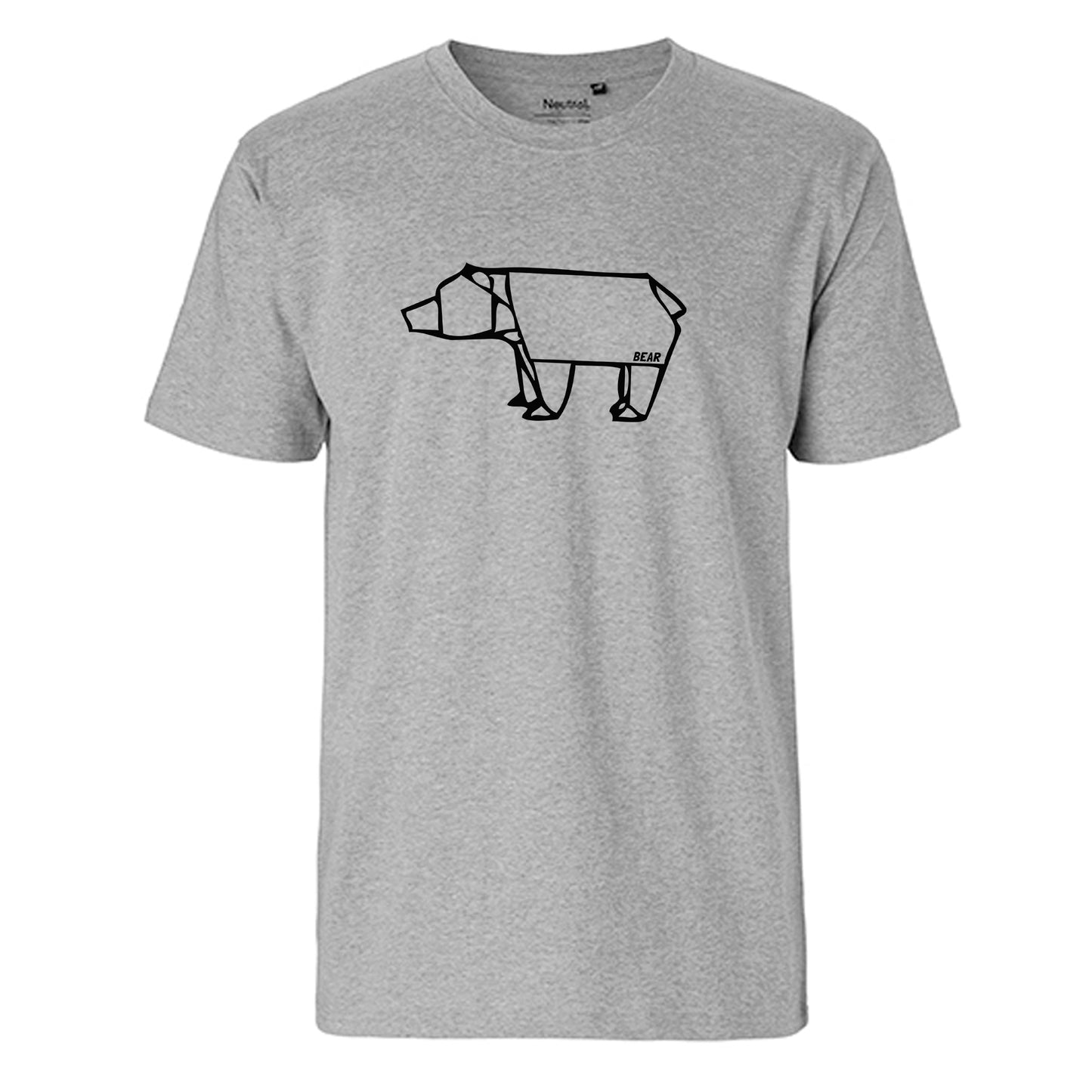 FairTrade men's t-shirt 'Bear - origami' organic cotton