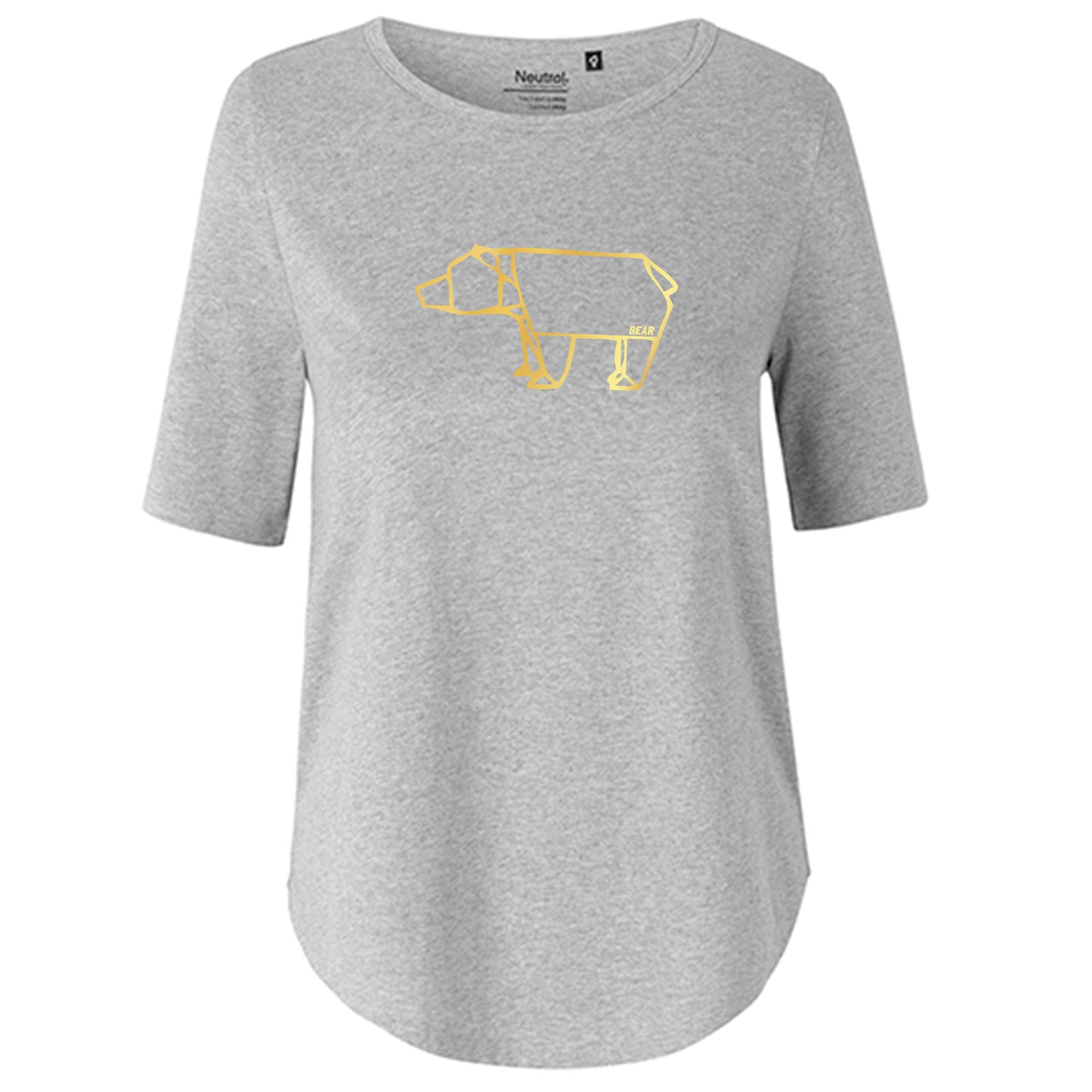 T-Shirt Damen FairTrade Oversized Half Sleeve "Bear origami"