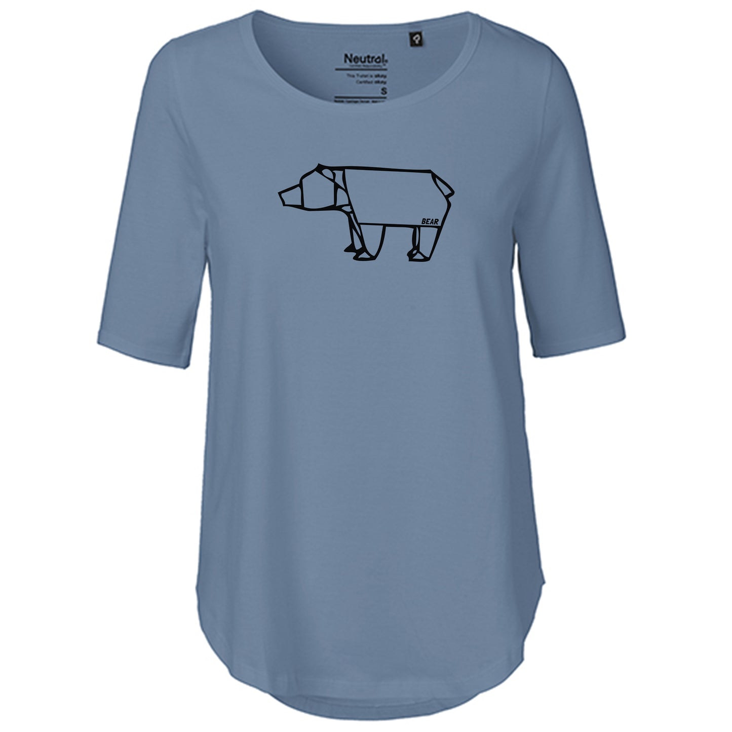 T-Shirt Damen FairTrade Oversized Half Sleeve "Bear origami"