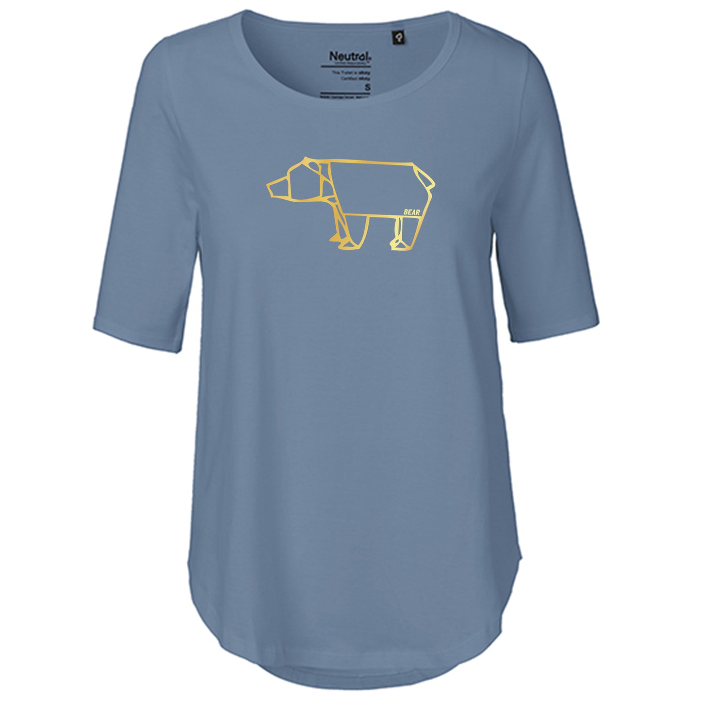 T-Shirt Damen FairTrade Oversized Half Sleeve "Bear origami"