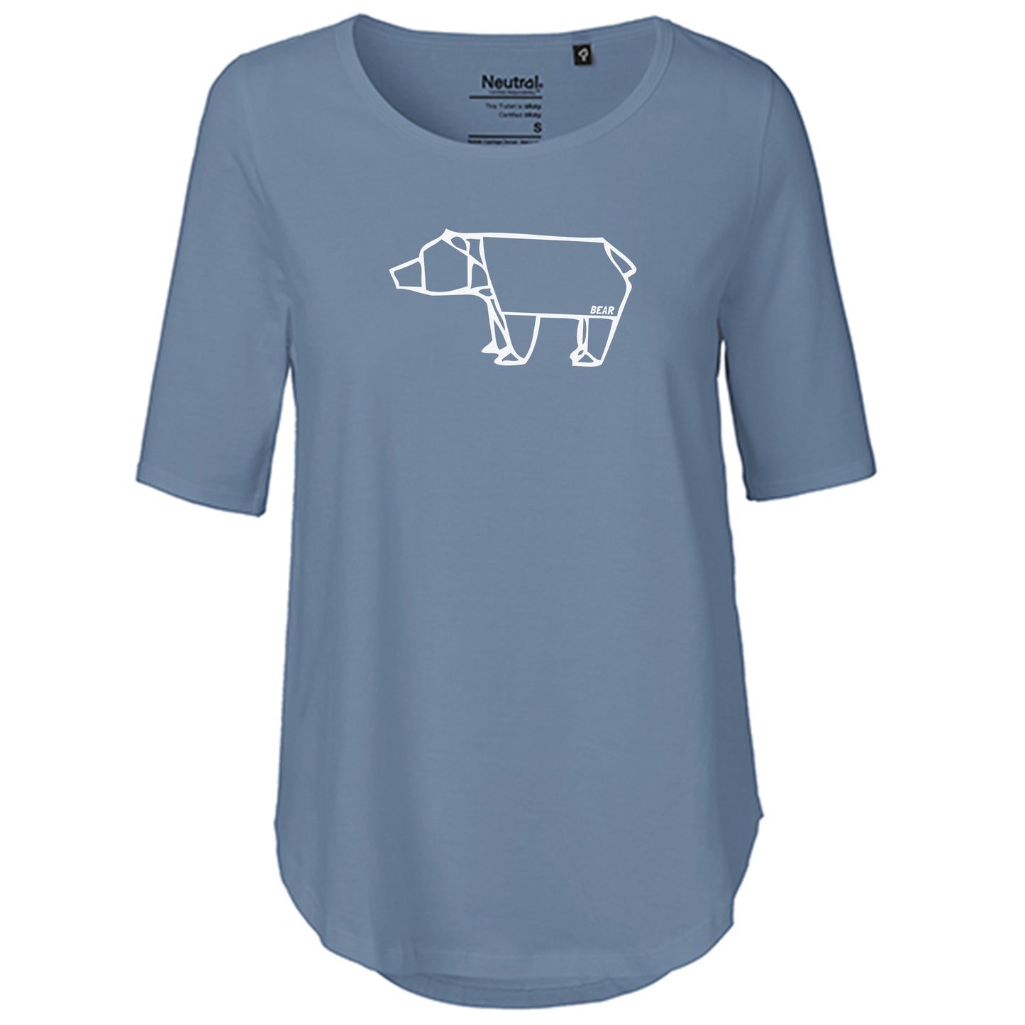 T-Shirt Damen FairTrade Oversized Half Sleeve "Bear origami"