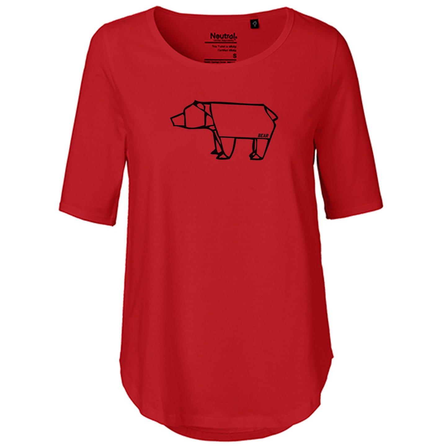 T-Shirt Damen FairTrade Oversized Half Sleeve "Bear origami"