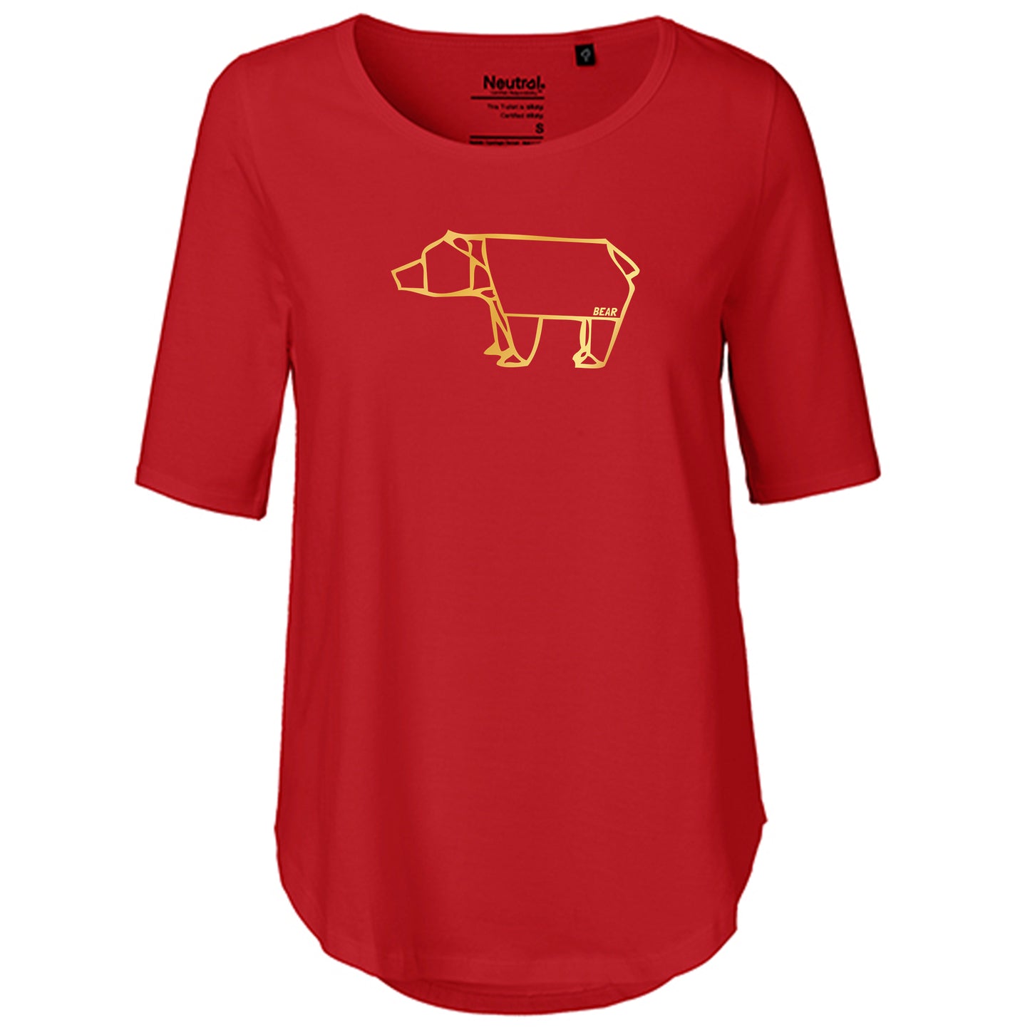 T-Shirt Damen FairTrade Oversized Half Sleeve "Bear origami"