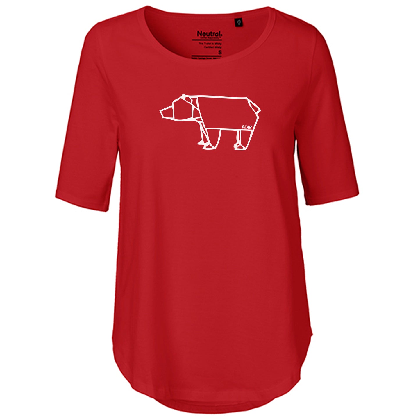 T-Shirt Damen FairTrade Oversized Half Sleeve "Bear origami"