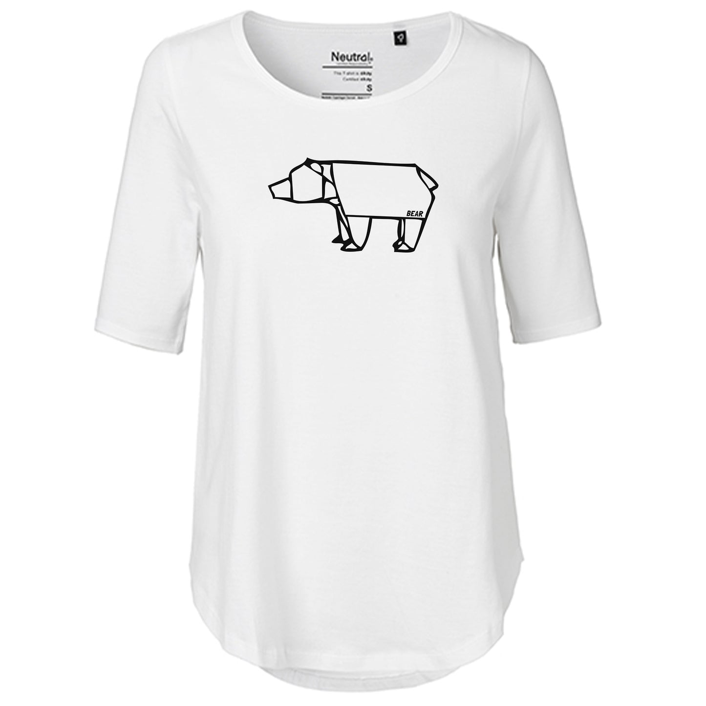 T-Shirt Damen FairTrade Oversized Half Sleeve "Bear origami"