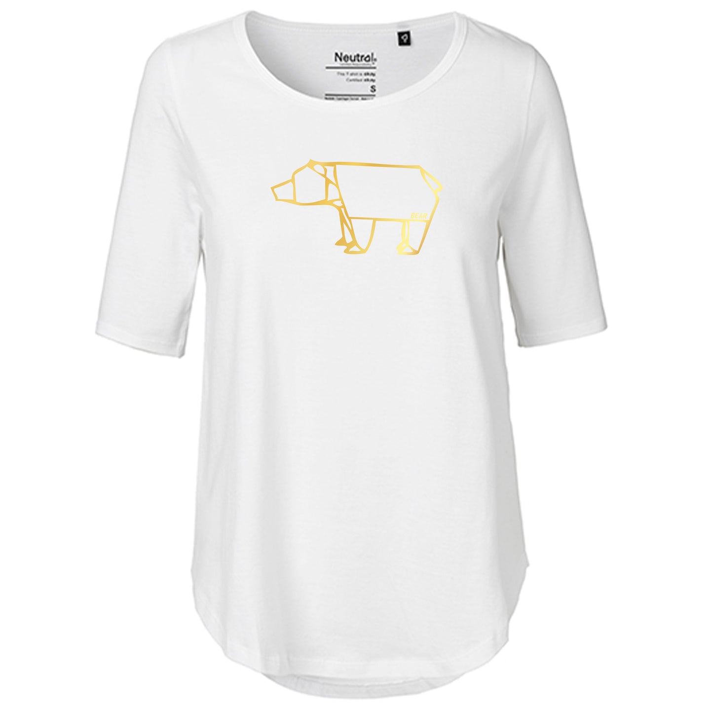 T-Shirt Damen FairTrade Oversized Half Sleeve "Bear origami"