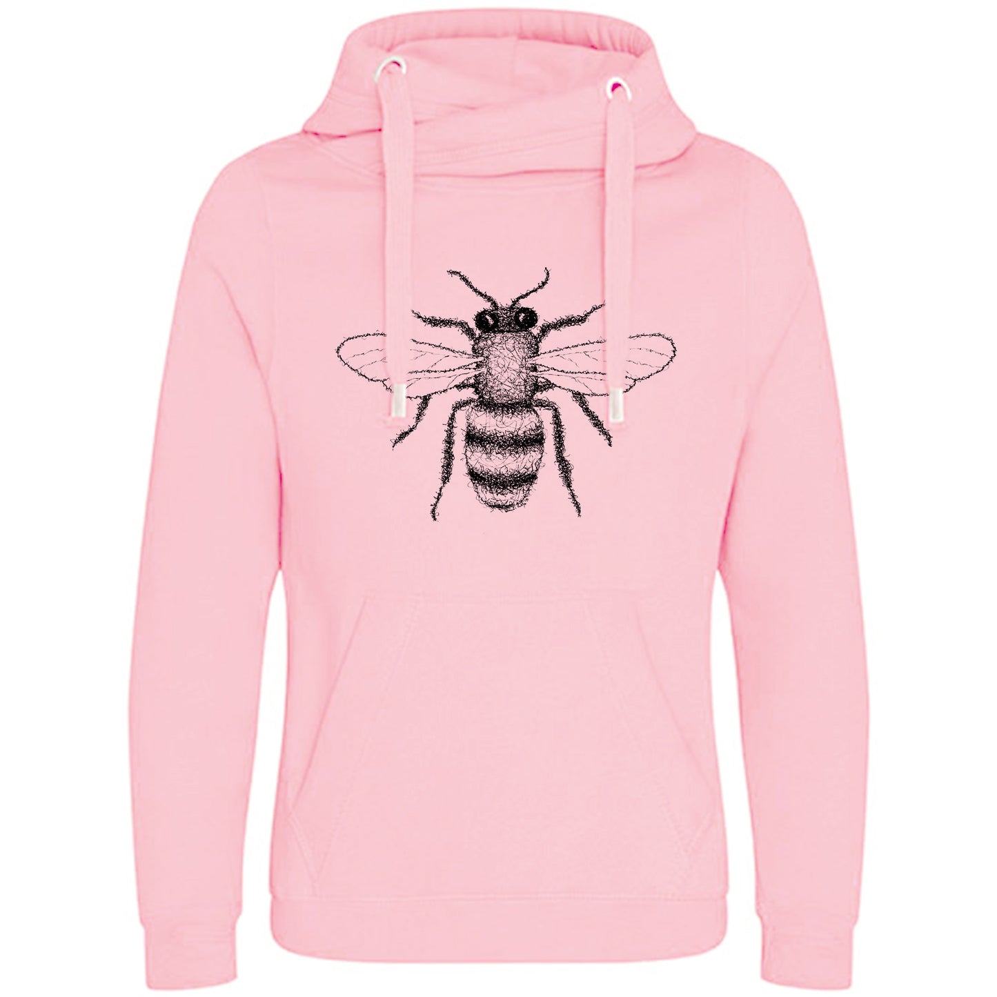 Cross Neck Hoodie/ Pulli / Motiv: Biene