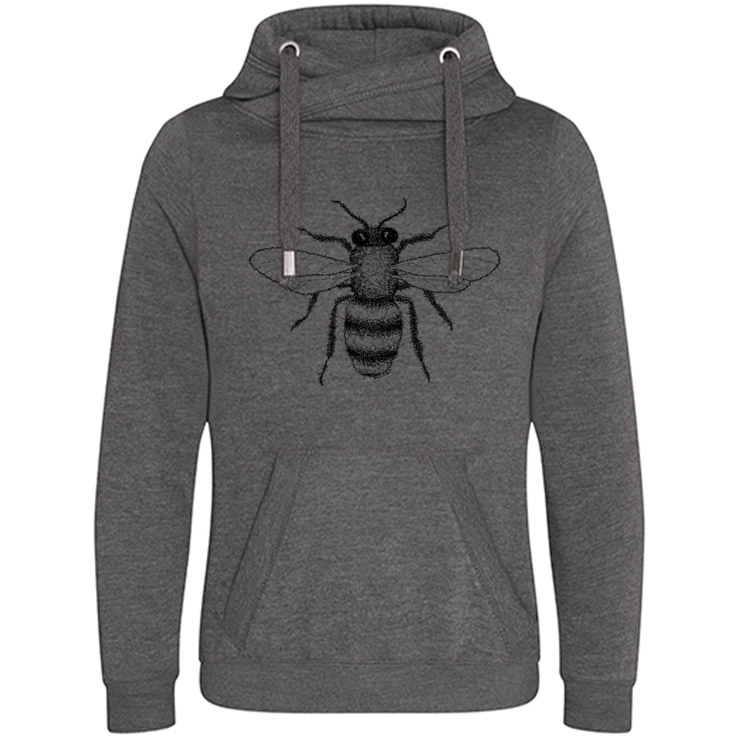 Cross Neck Hoodie/ Pulli / Motiv: Biene
