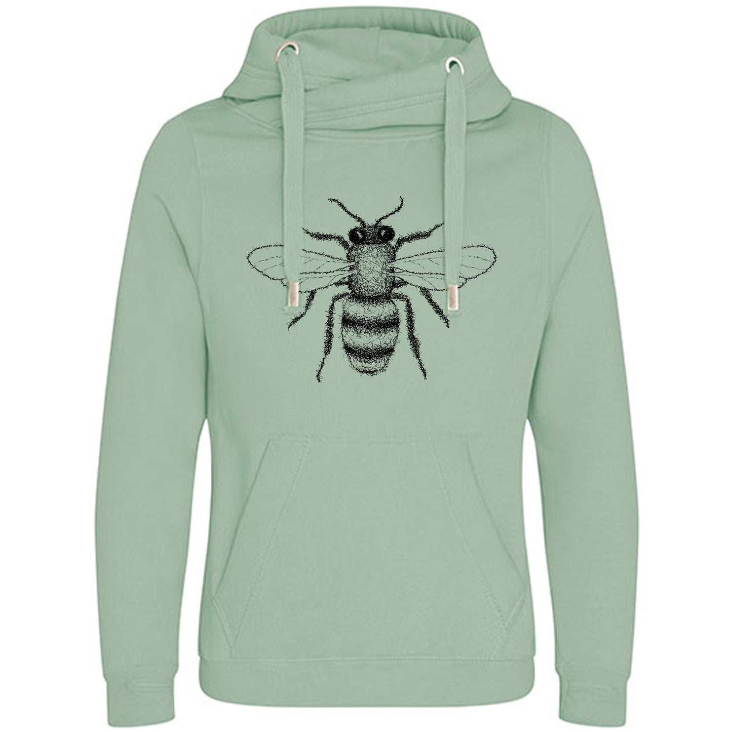 Cross Neck Hoodie/ Pulli / Motiv: Biene