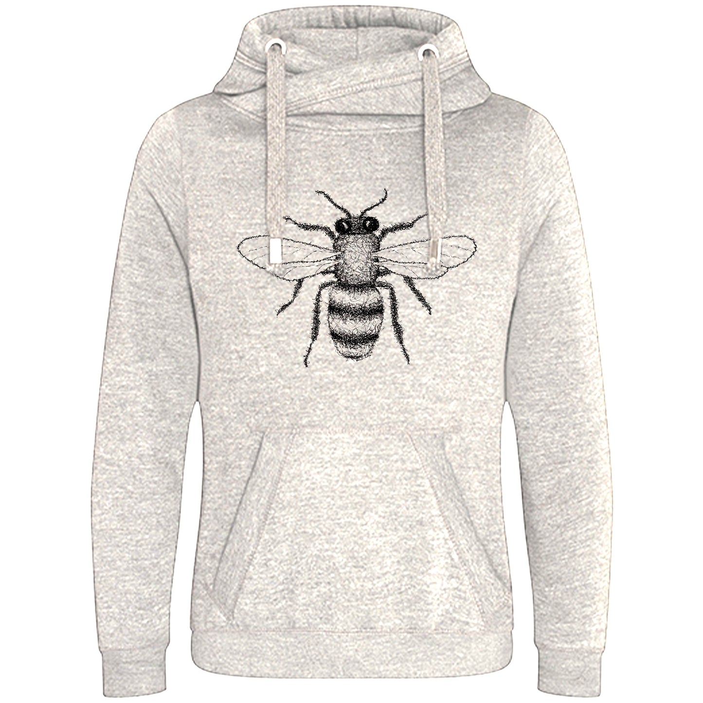 Cross Neck Hoodie/ Pulli / Motiv: Biene