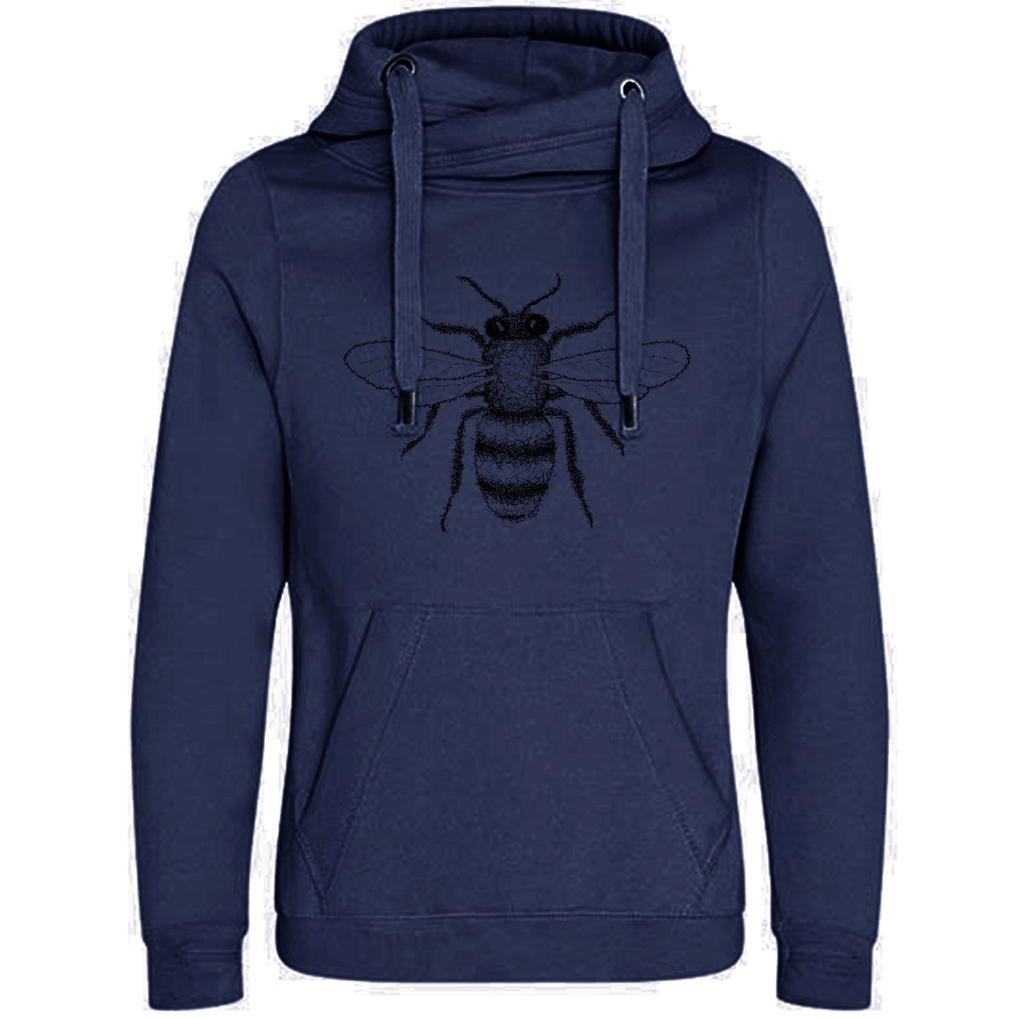 Cross Neck Hoodie/ Pulli / Motiv: Biene