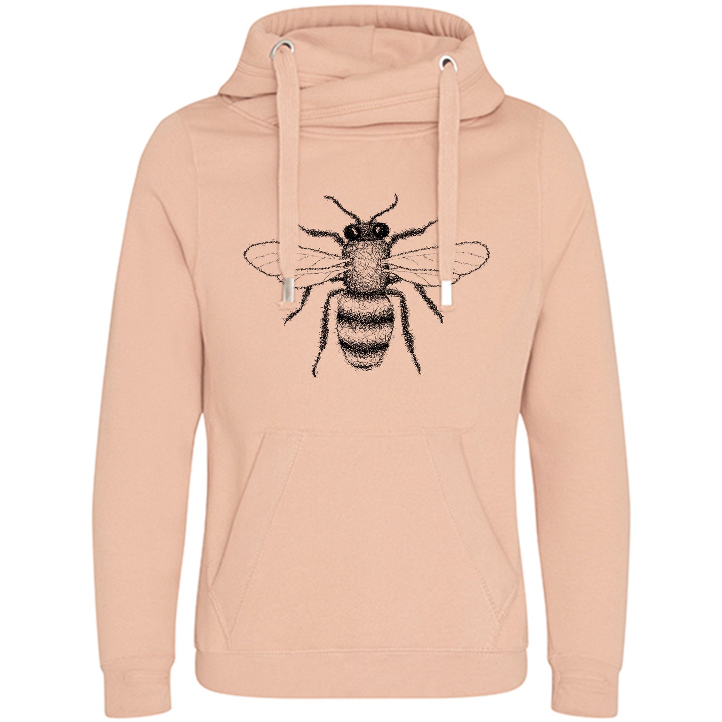 Cross Neck Hoodie/ Pulli / Motiv: Biene