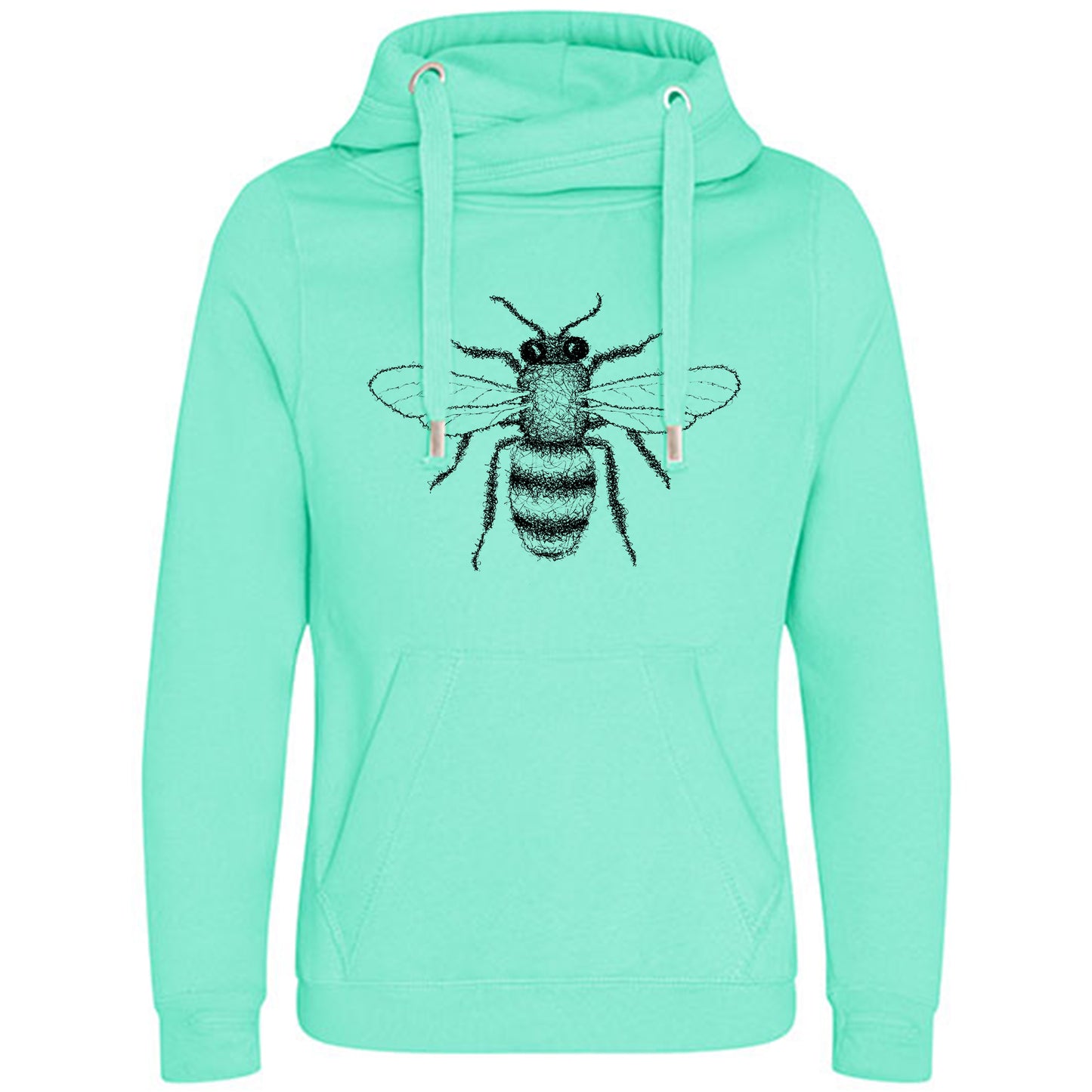 Cross Neck Hoodie/ Pulli / Motiv: Biene