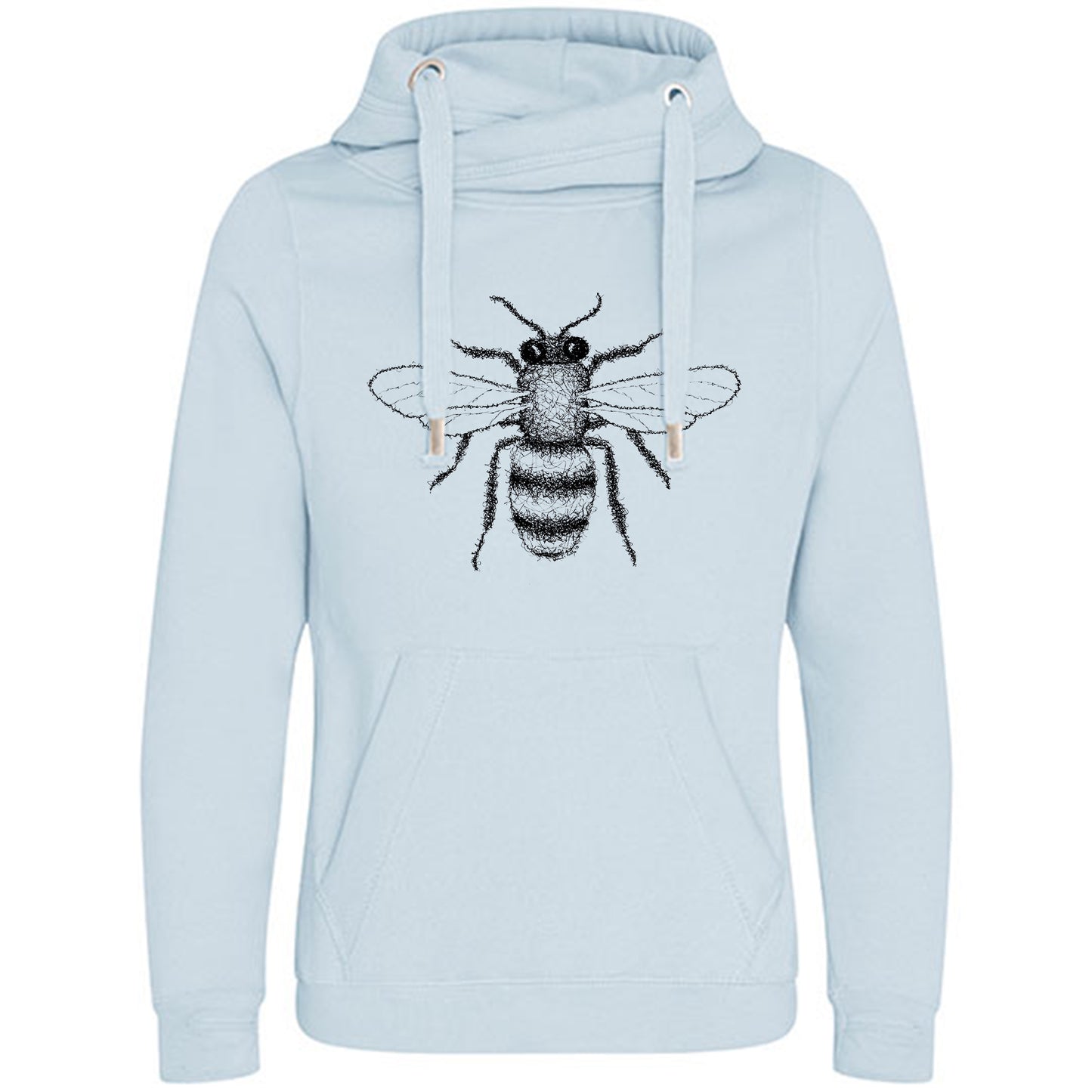 Cross Neck Hoodie/ Pulli / Motiv: Biene