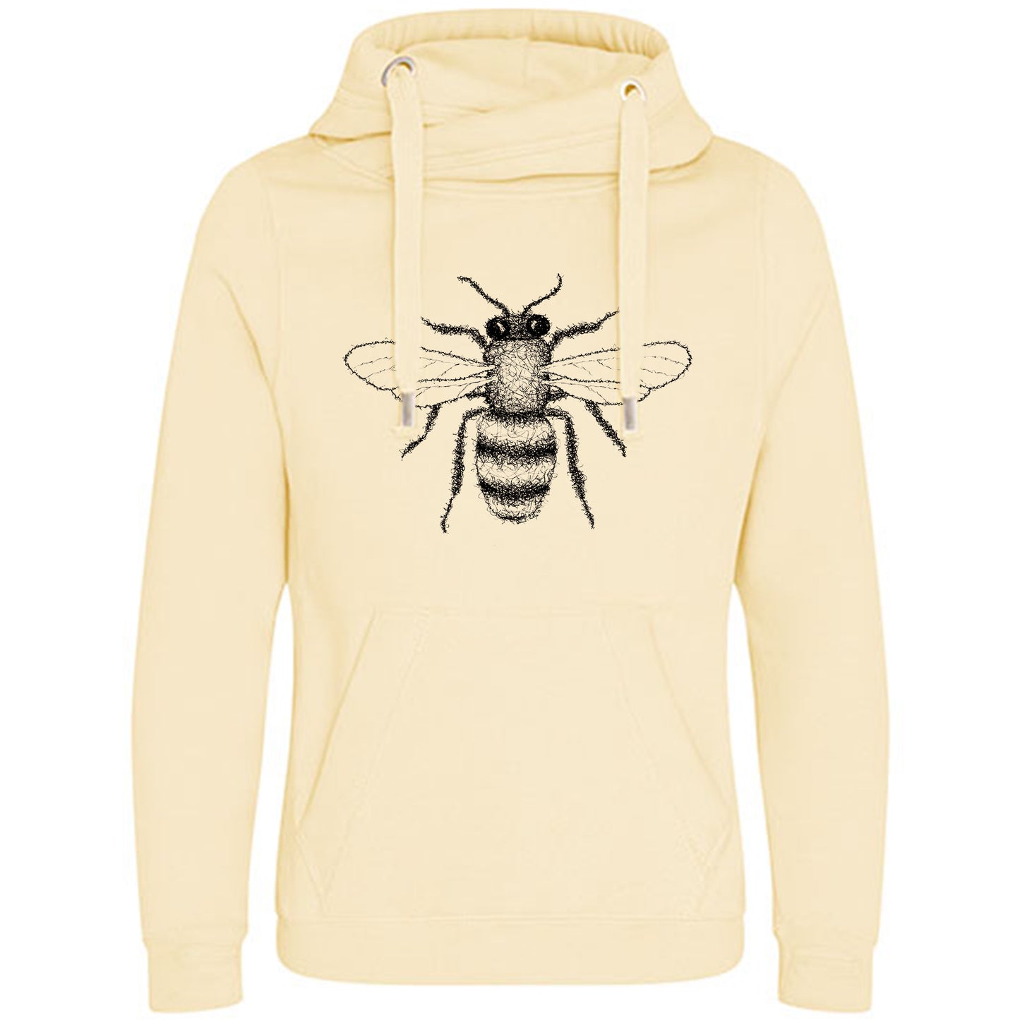 Cross Neck Hoodie/ Pulli / Motiv: Biene