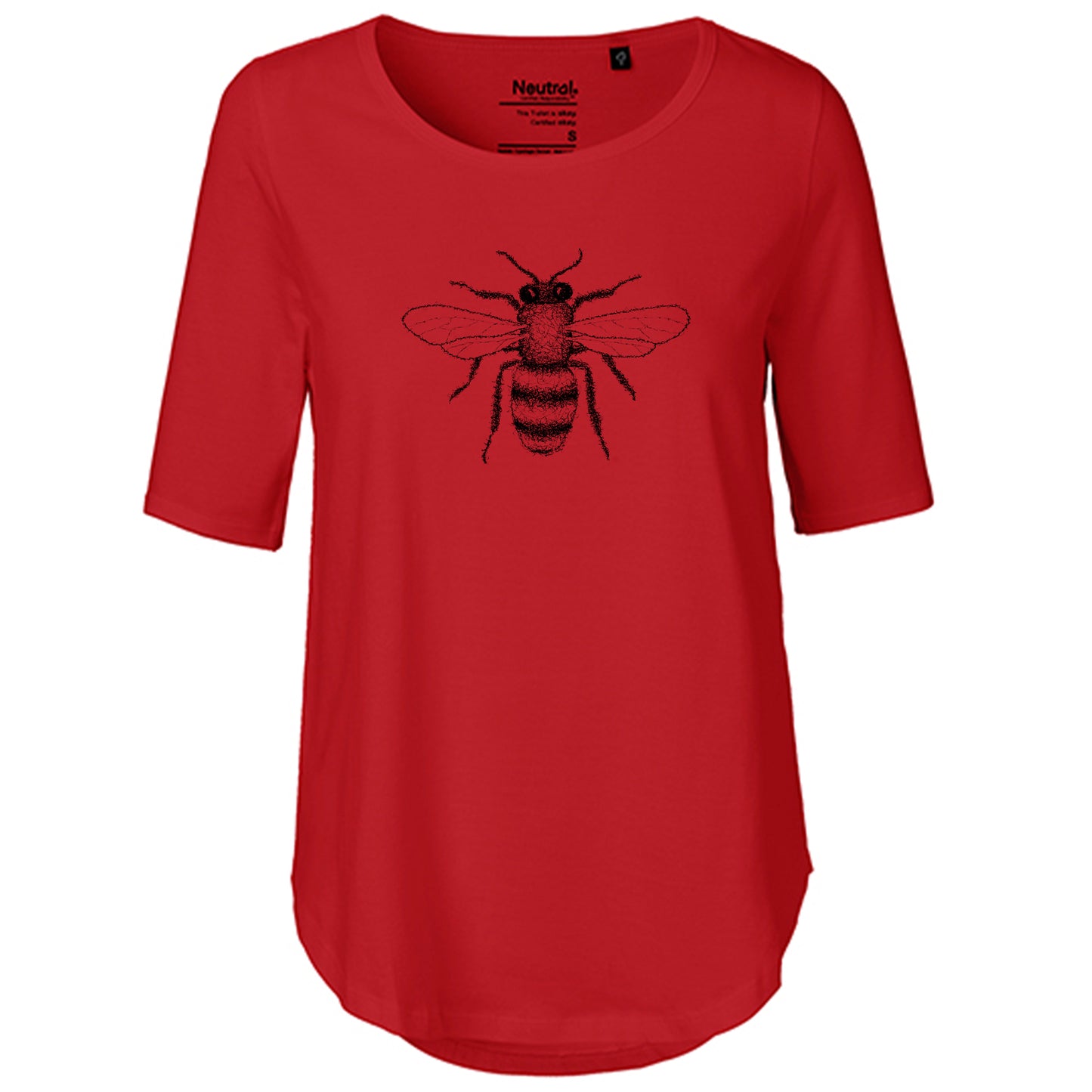 T-Shirt Damen FairTrade Oversized Half Sleeve "Biene"