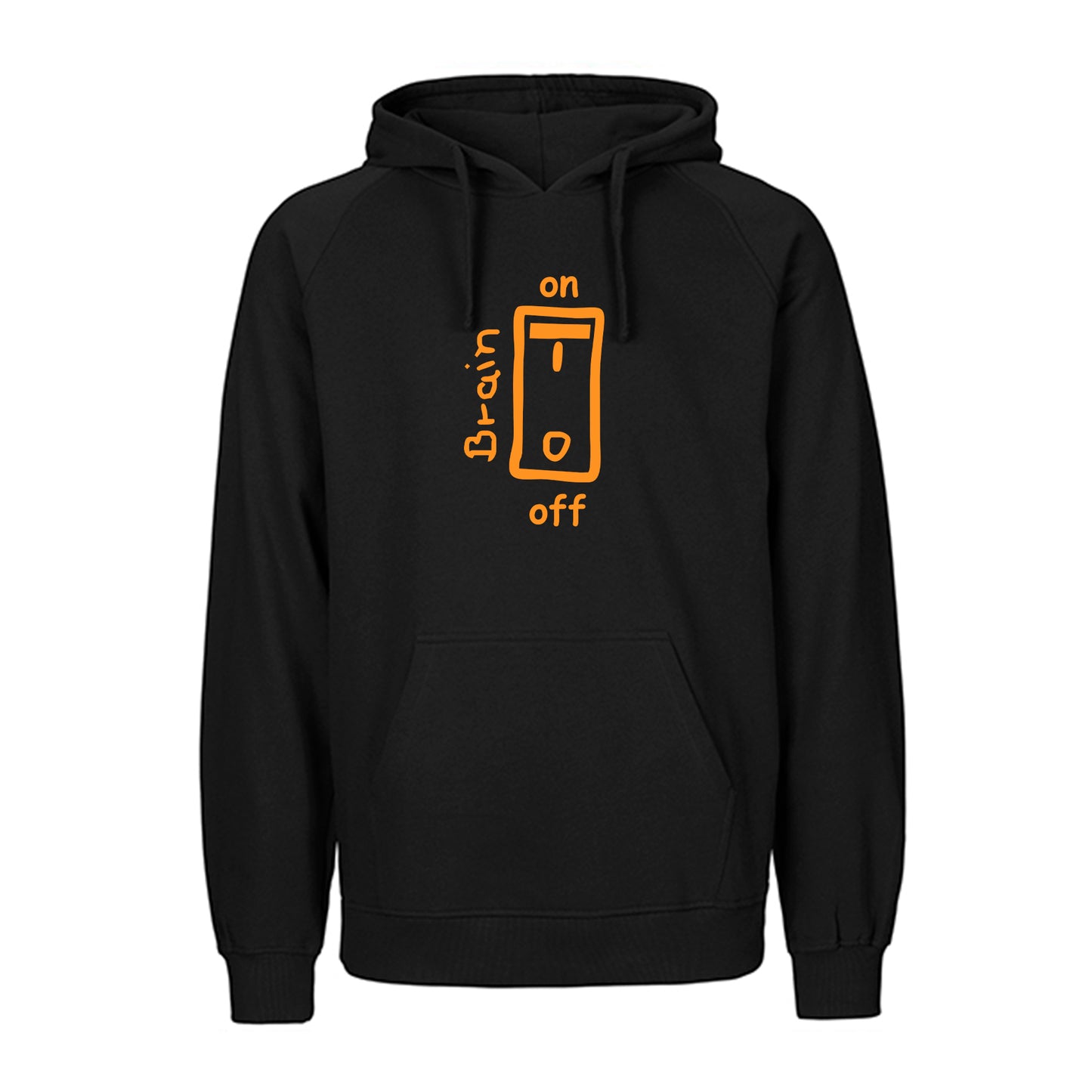FairTrade hoodie/hoodie 'Brain on/off' 100% organic cotton