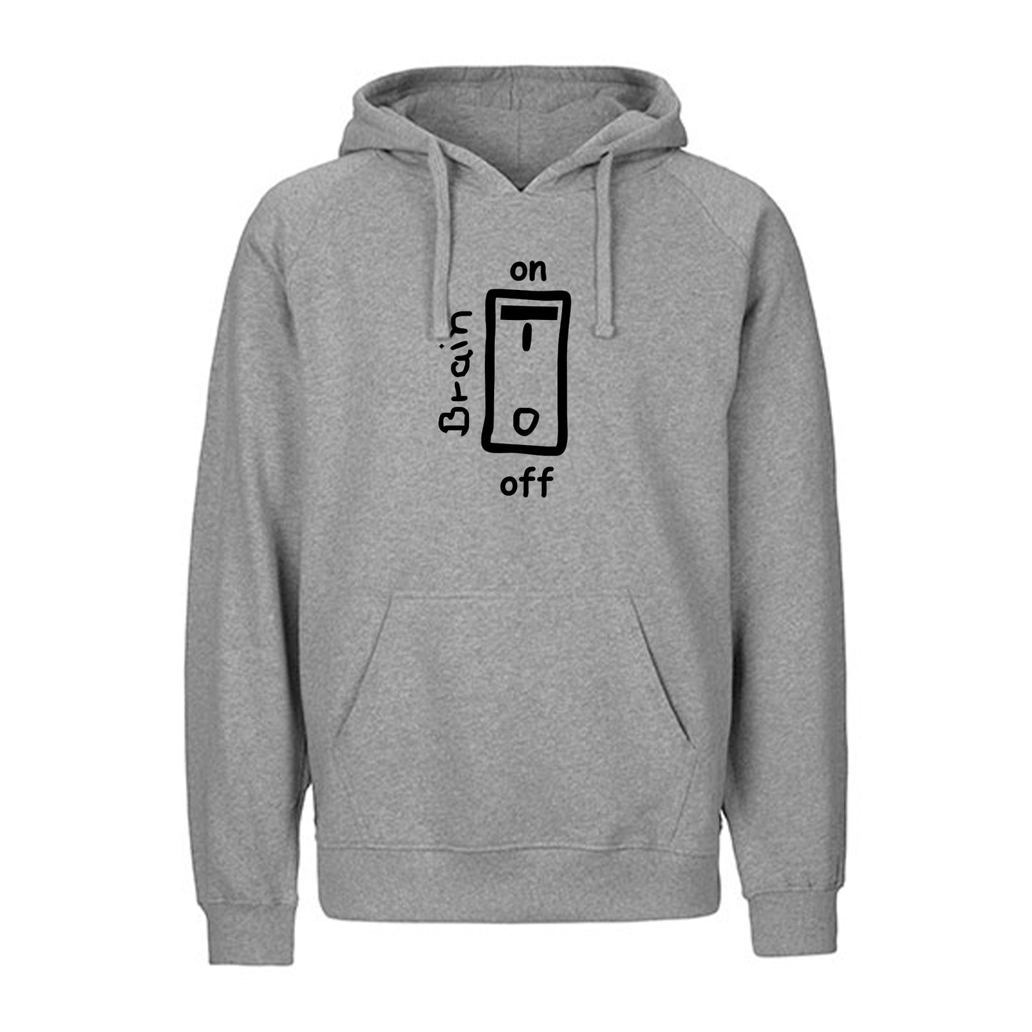 FairTrade hoodie/hoodie 'Brain on/off' 100% organic cotton