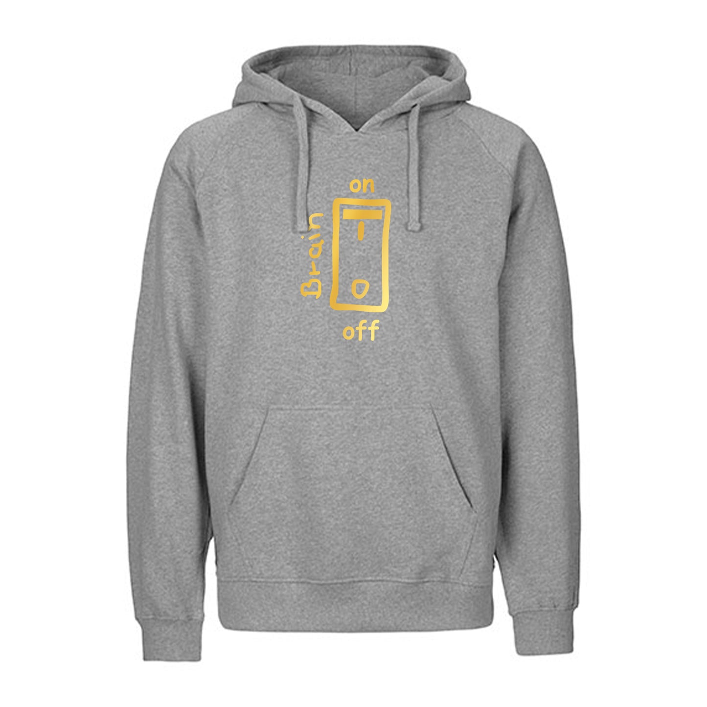 FairTrade hoodie/hoodie 'Brain on/off' 100% organic cotton