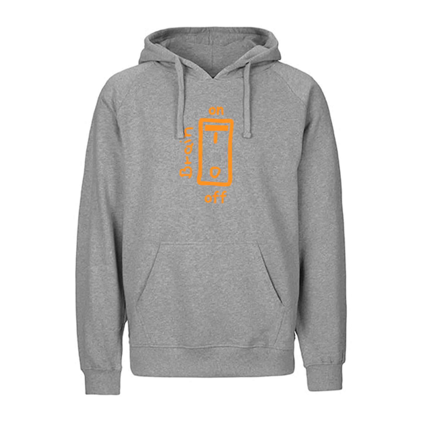 FairTrade hoodie/hoodie 'Brain on/off' 100% organic cotton