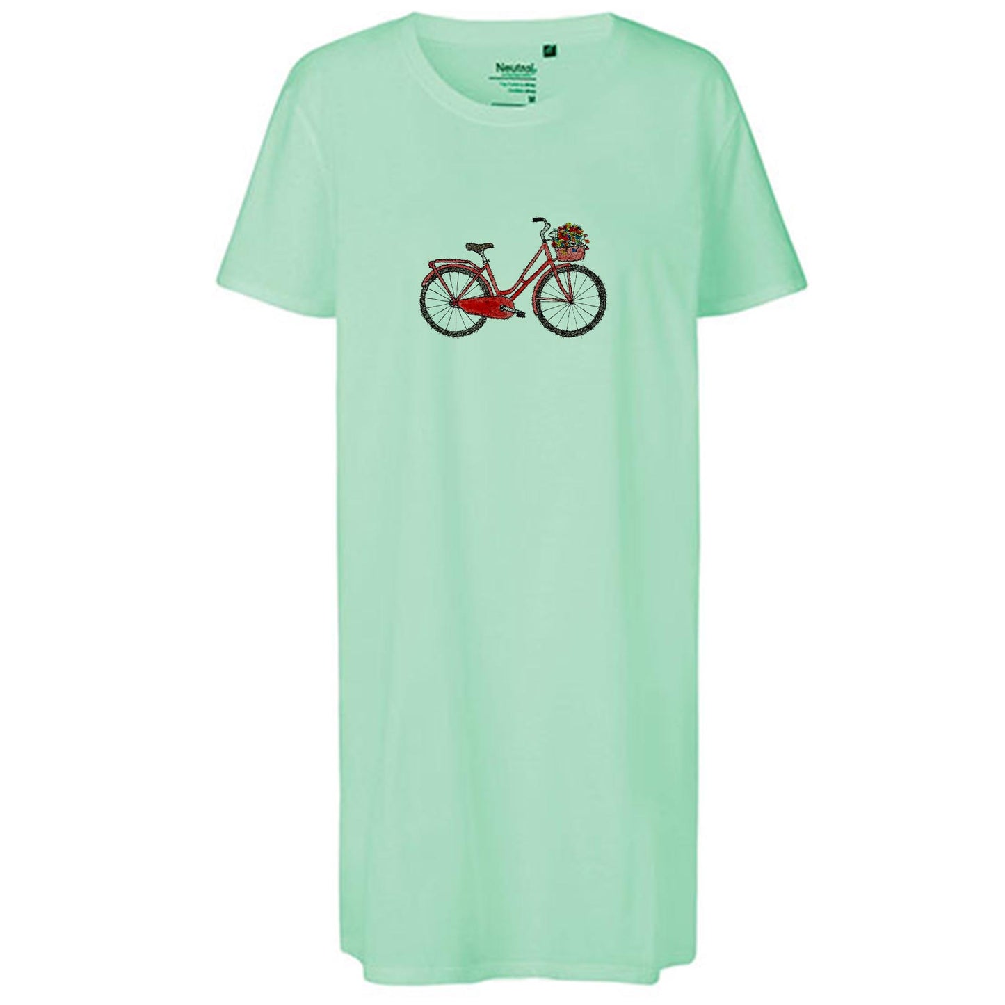 Kopie von Ladies´ Long Length T-Shirt | Motiv: Hollandrad Blumenkorb | Bio-BW