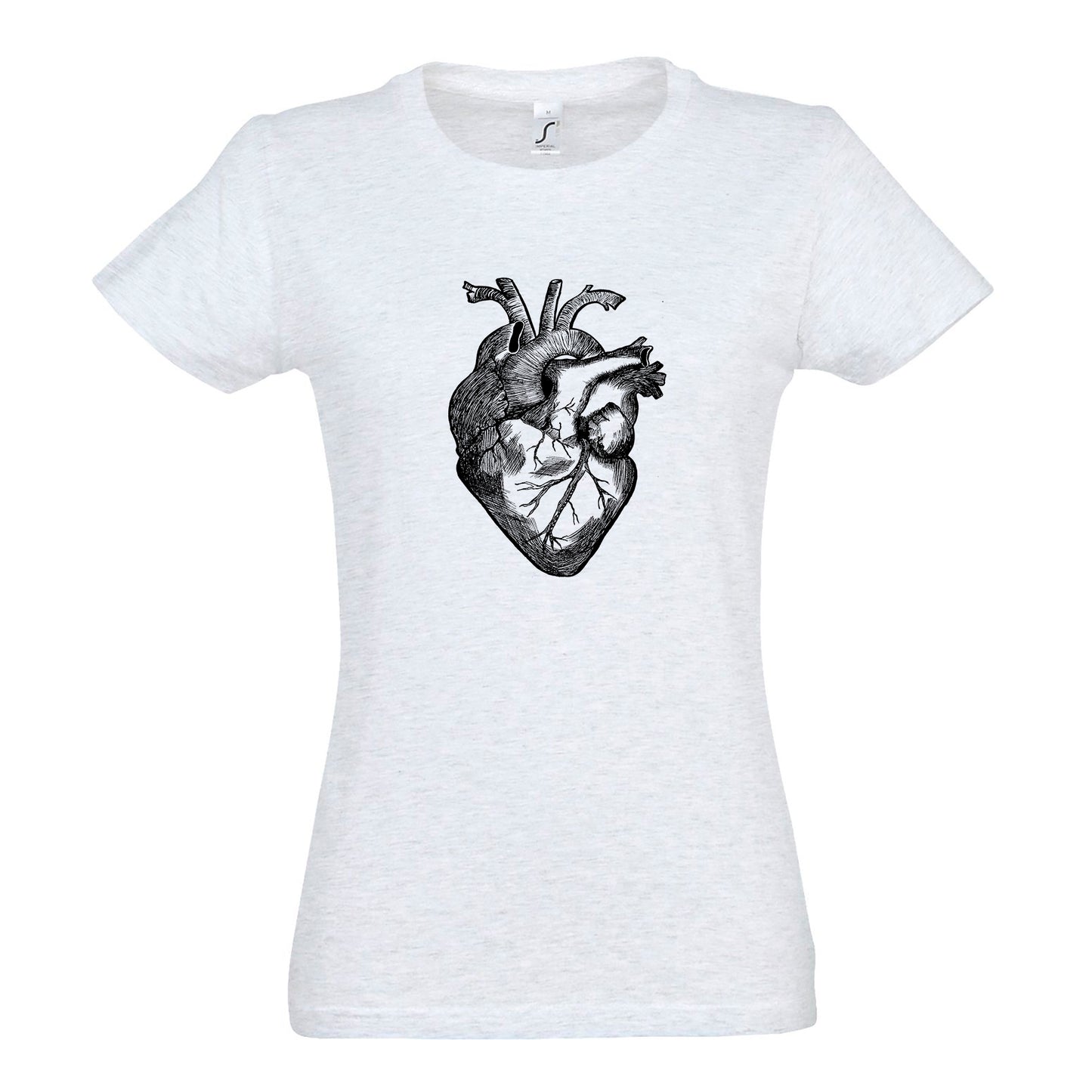 FairWear women's t-shirt 'anatomical heart' drawn cotton