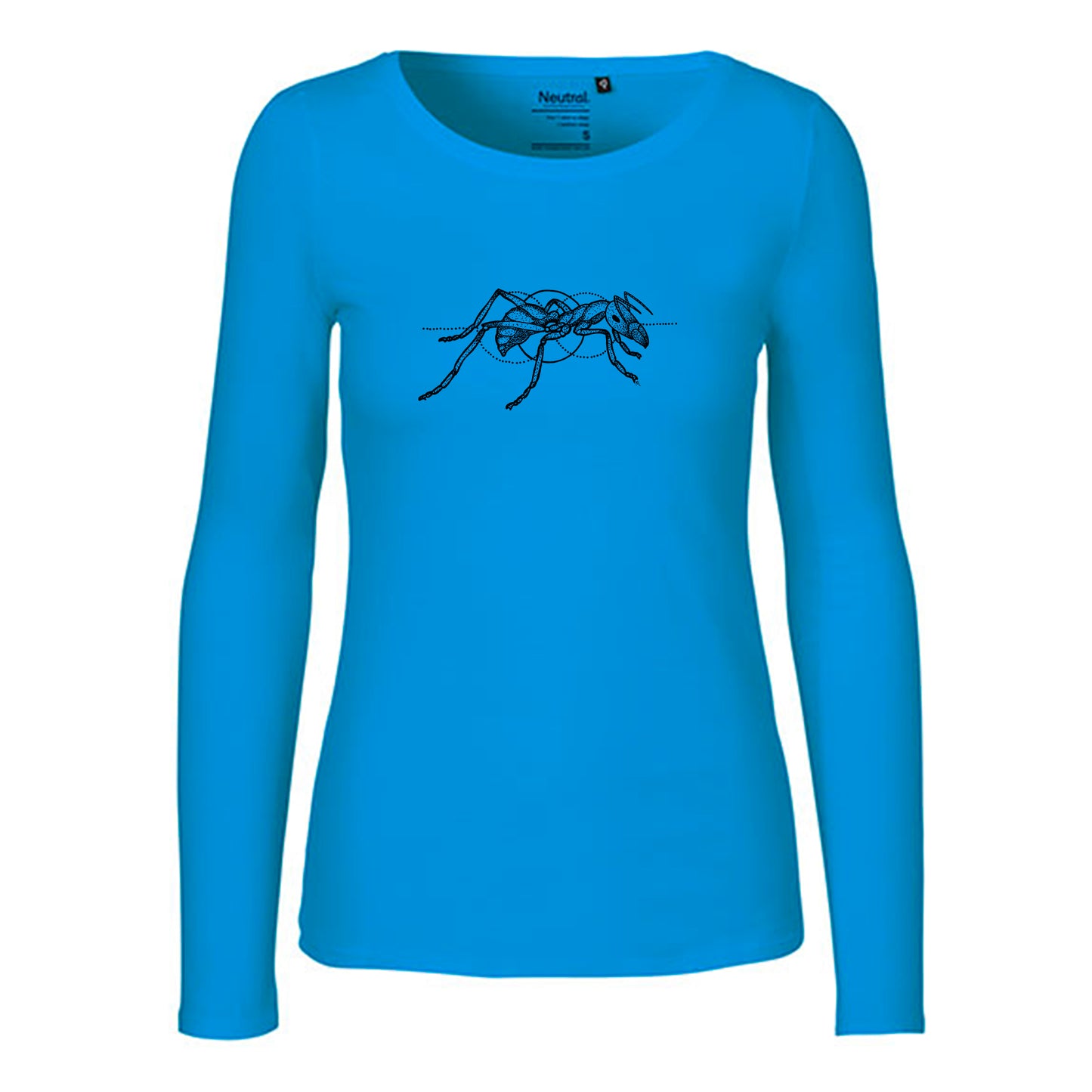 Damen FairTrade Longsleeve "Ameise - gezeichnet" 100% BioBaumwolle und aus nachhaltiger Produktion