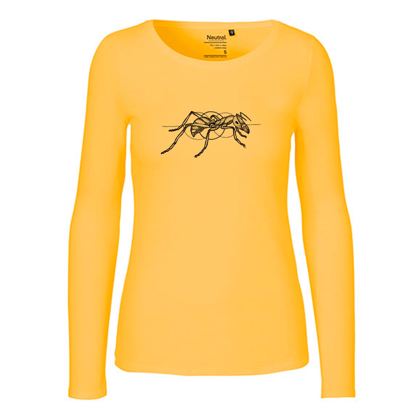 Damen FairTrade Longsleeve "Ameise - gezeichnet" 100% BioBaumwolle und aus nachhaltiger Produktion