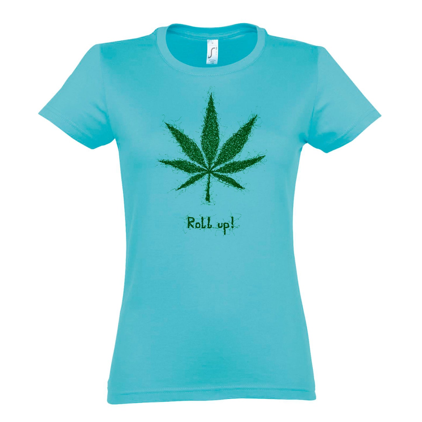 FairWear women's t-shirt 'Hemp leaf roll up' drawn cotton